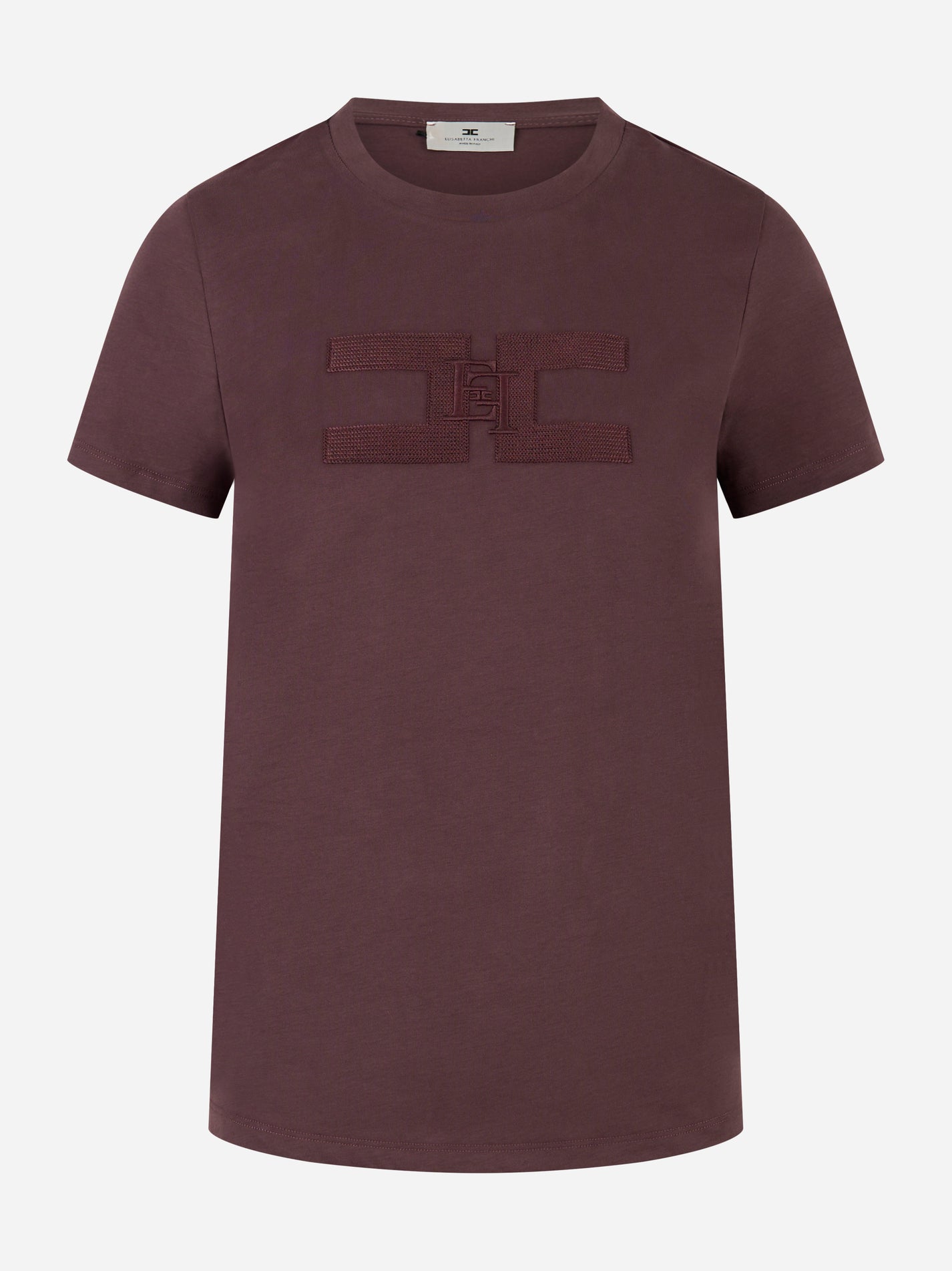 Elisabetta Franchi T-shirt in jersey di cotone Bordeaux MA00756E2EA4