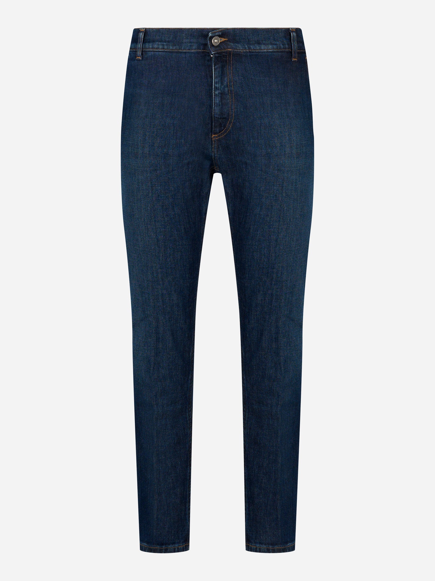 Jeans Dondup Jeff carrot fit in denim stretch blu – vista frontale