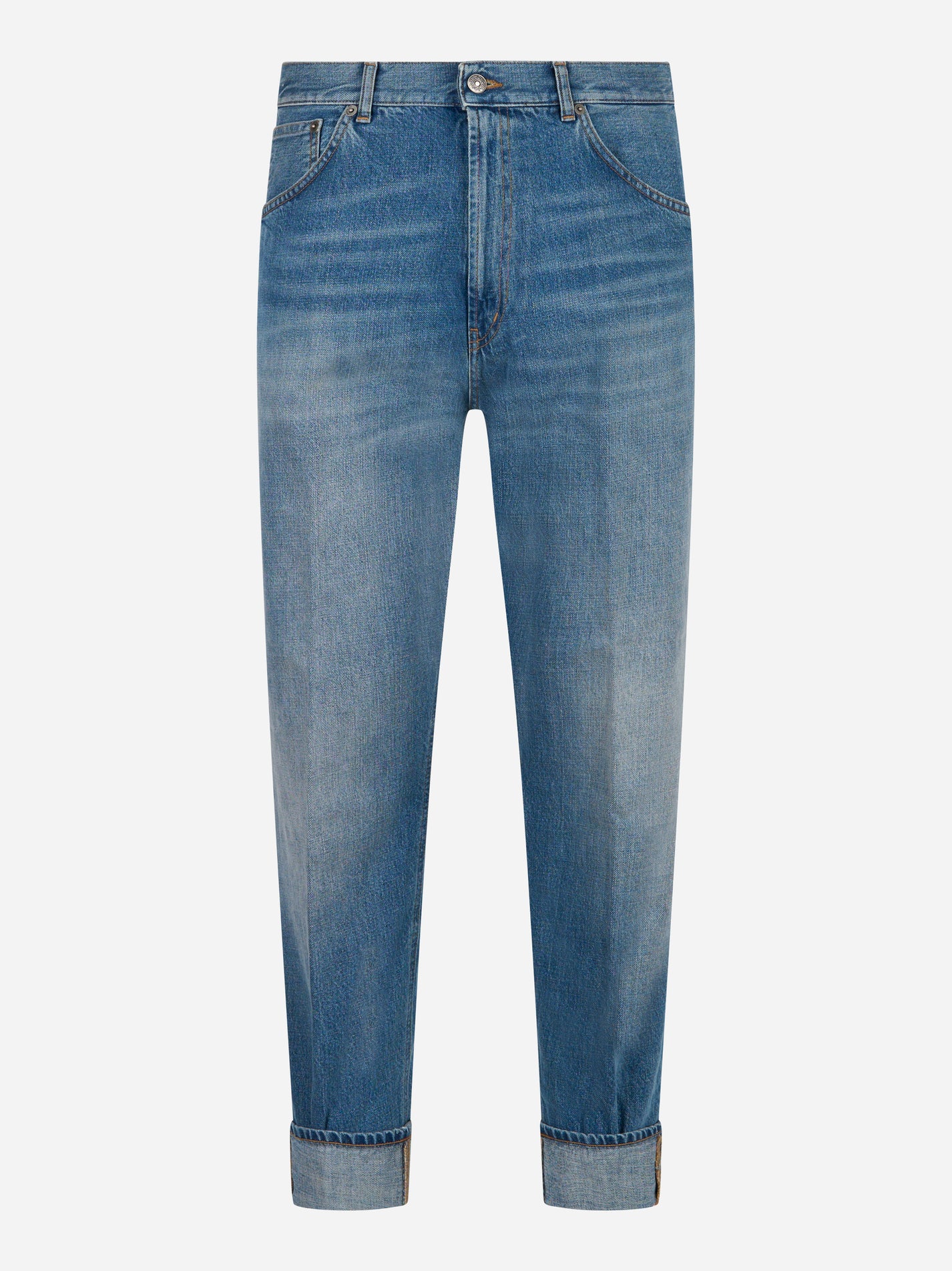 Jeans DONDUP modello Paco loose fit in denim blu, vista frontale
