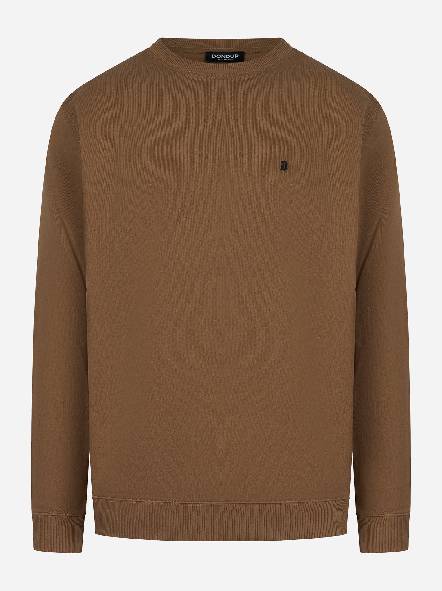 Felpa girocollo in cotone color fango Dondup - fronte