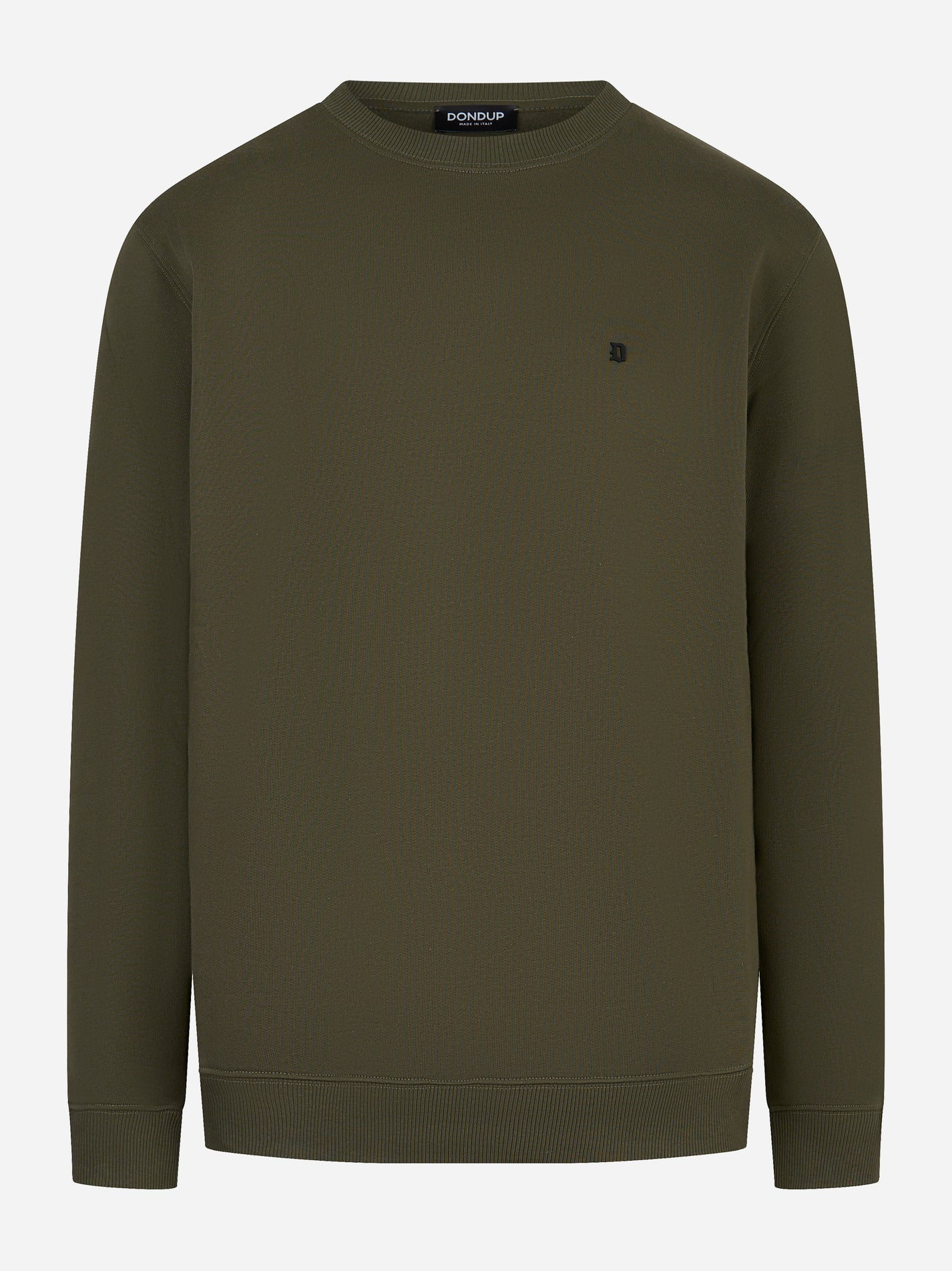Felpa girocollo in cotone verde Dondup vista frontale