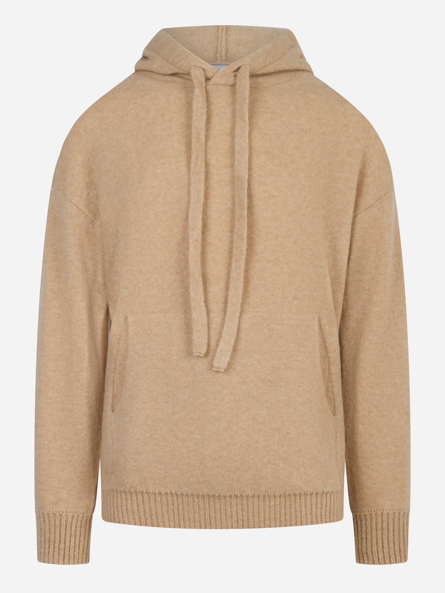 Hoodie in cashmere e seta beige LANEUS fronte