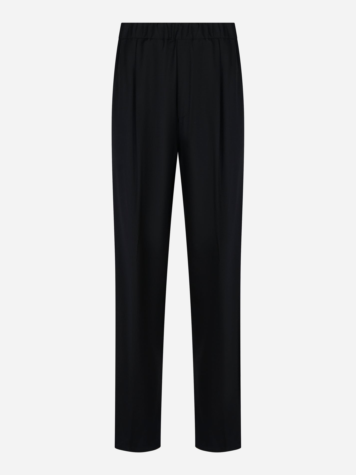 Pantalone Laneus loose fit in fresco lana nero fronte
