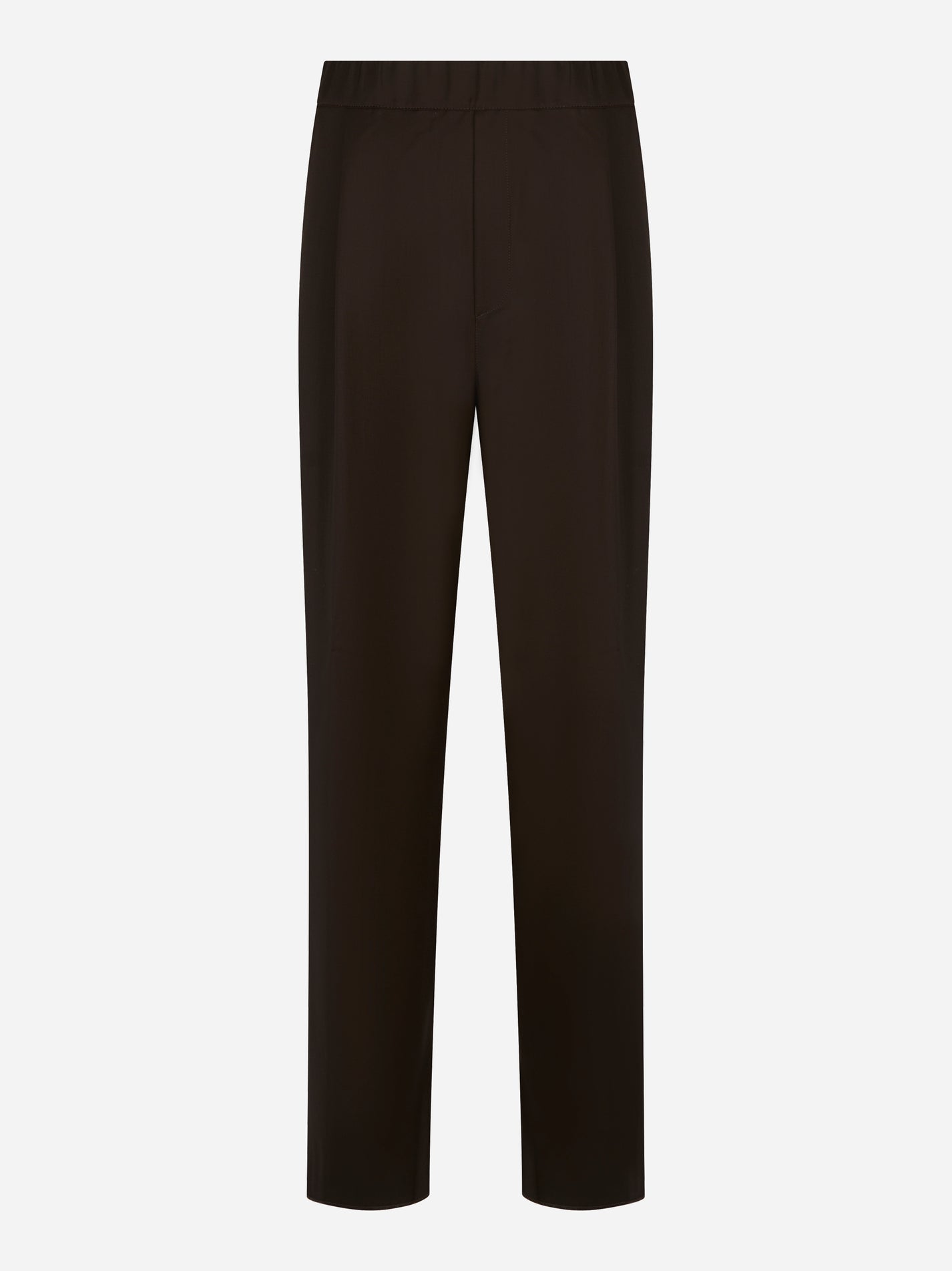 Pantalone Laneus loose fit in fresco lana color testa di moro - fronte