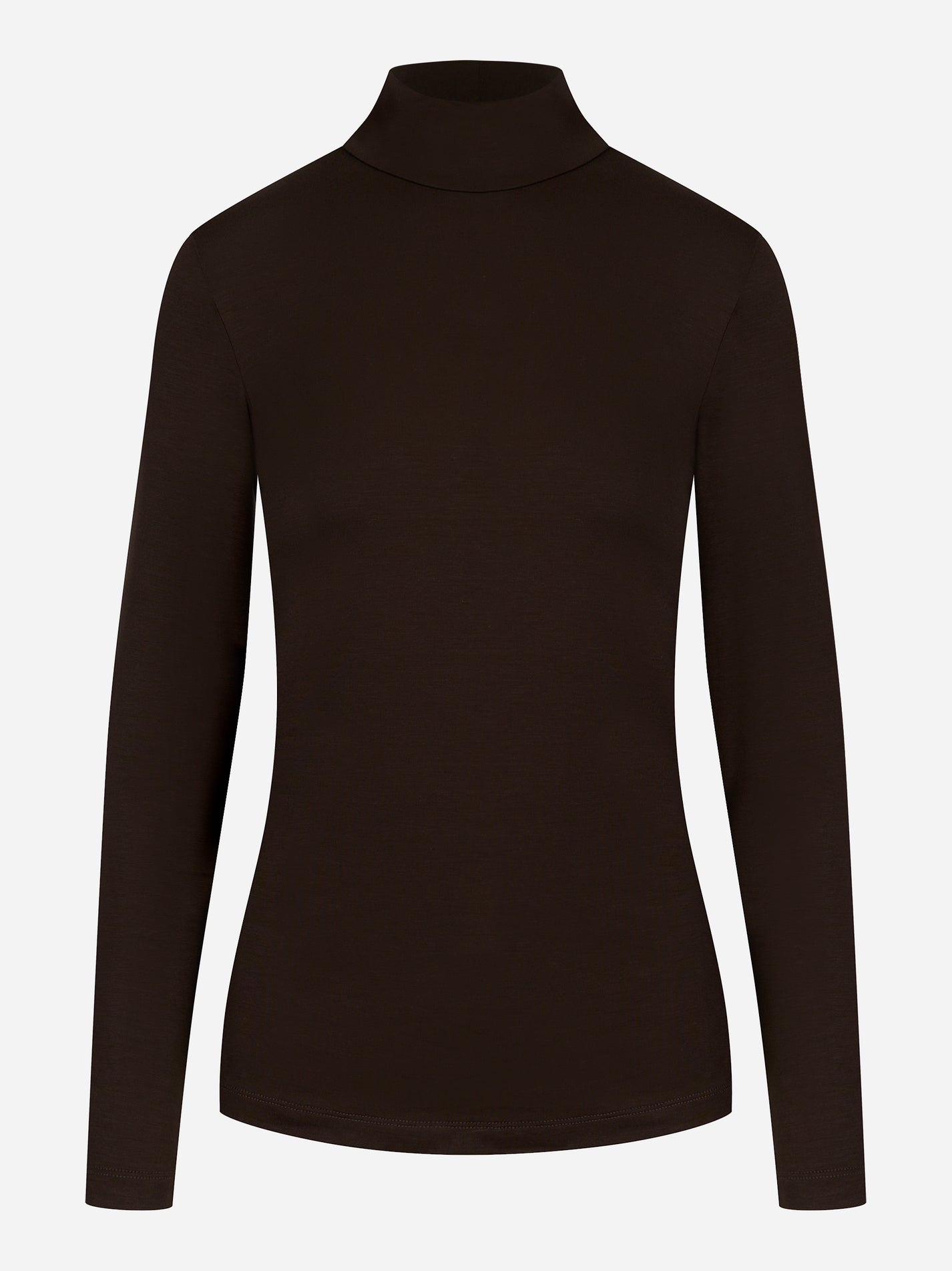Maglia dolcevita Dondup in viscosa marrone vista frontale