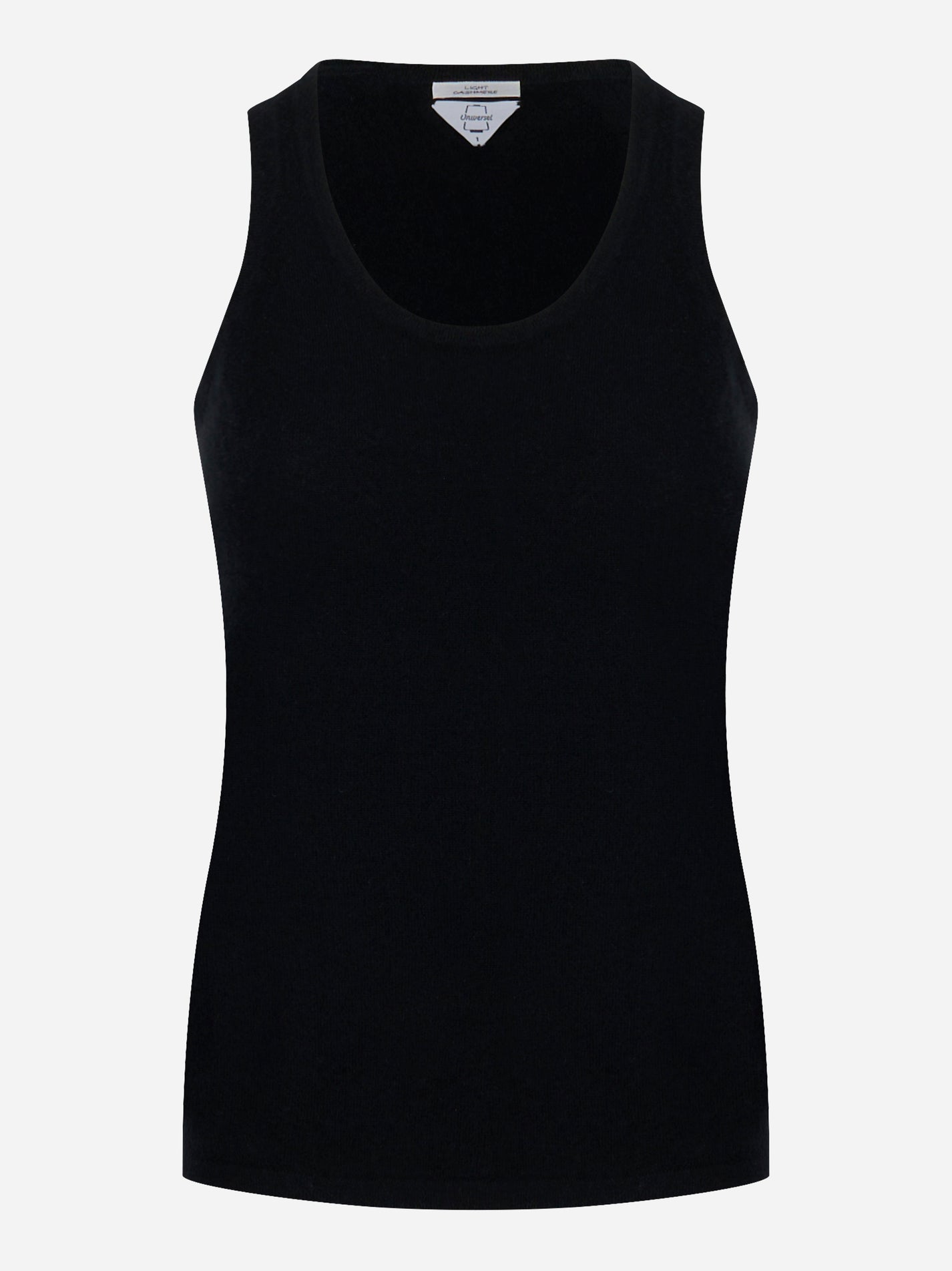 Top nero in cashmere e seta Universel Sport Chic - fronte