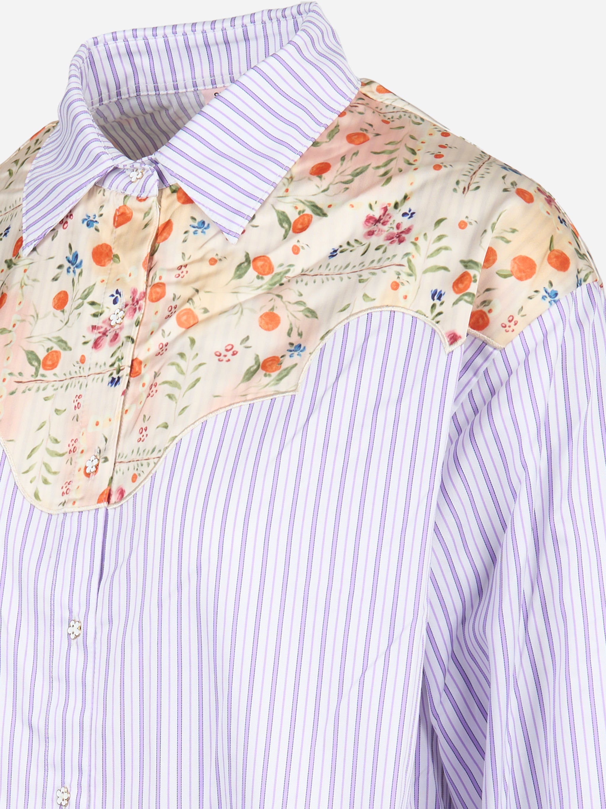 Camicia maniche lunghe con applicazione Viola