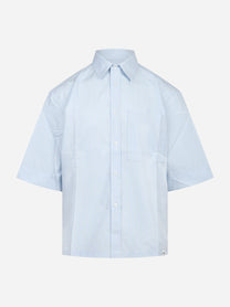 Camicia manica corta in cotone celeste Nelson