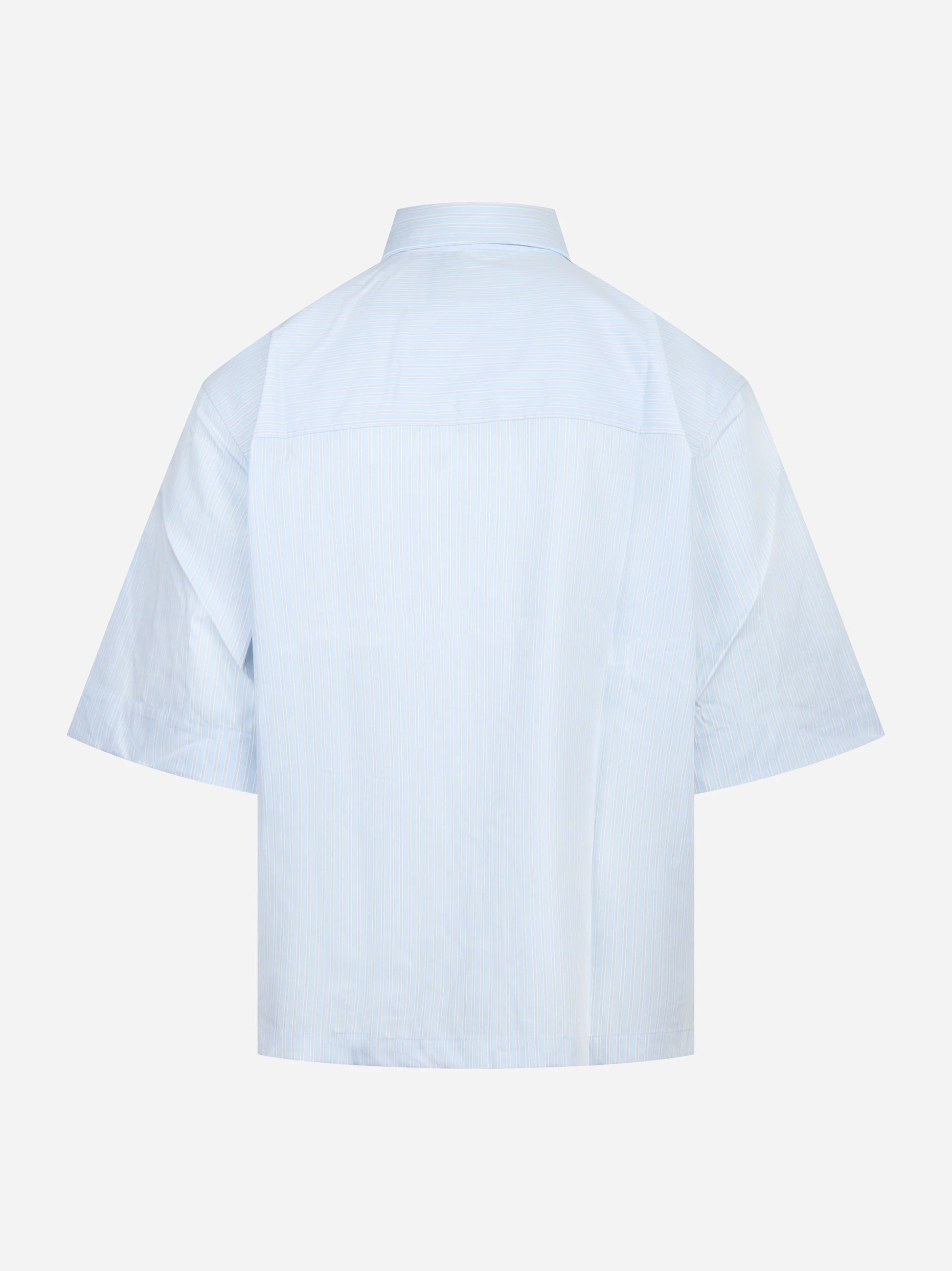 Camicia manica corta in cotone celeste Nelson