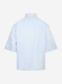 Camicia manica corta in cotone celeste Nelson