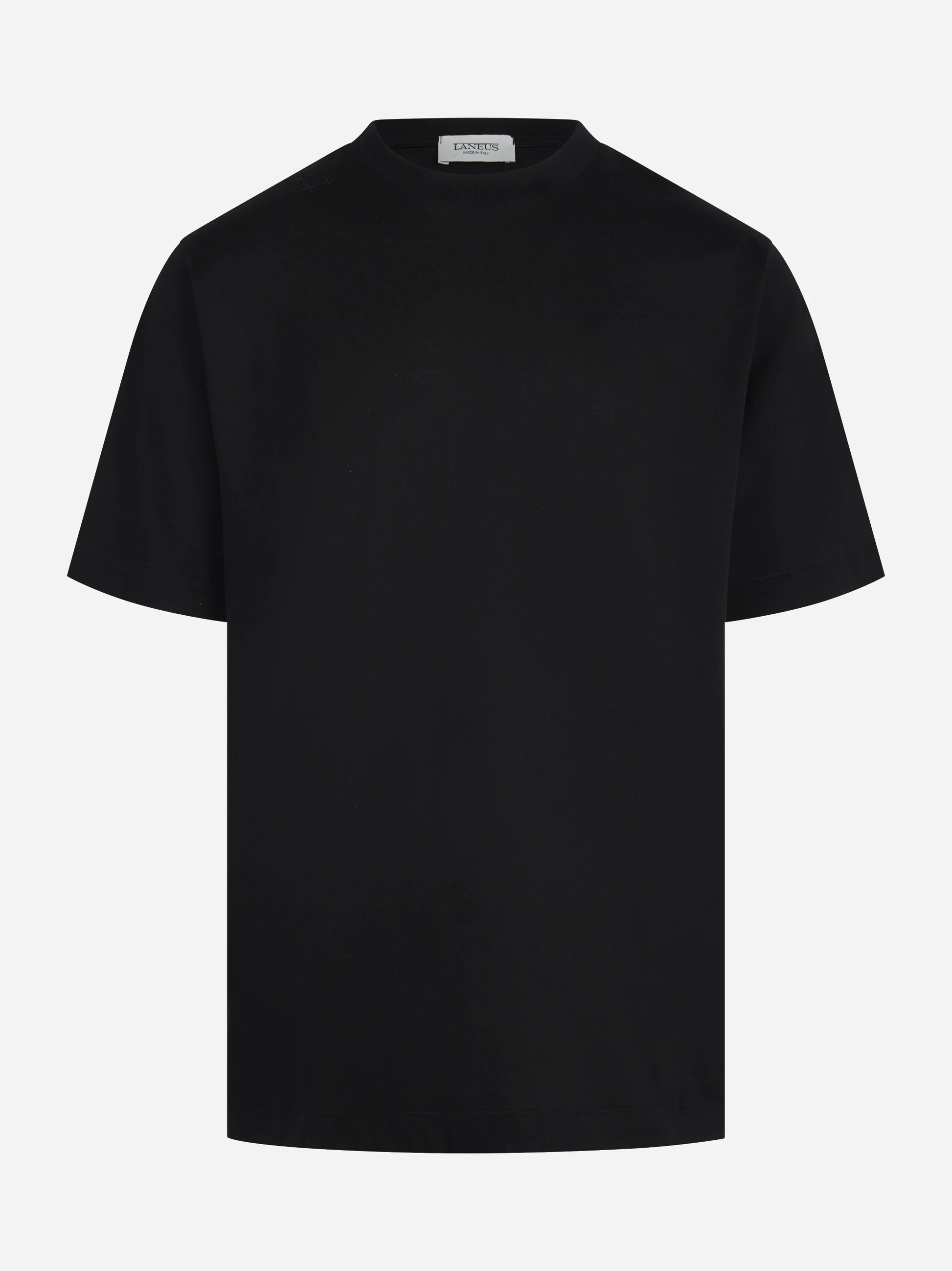 T-shirt girocollo oversize in cotone nero con ricamo