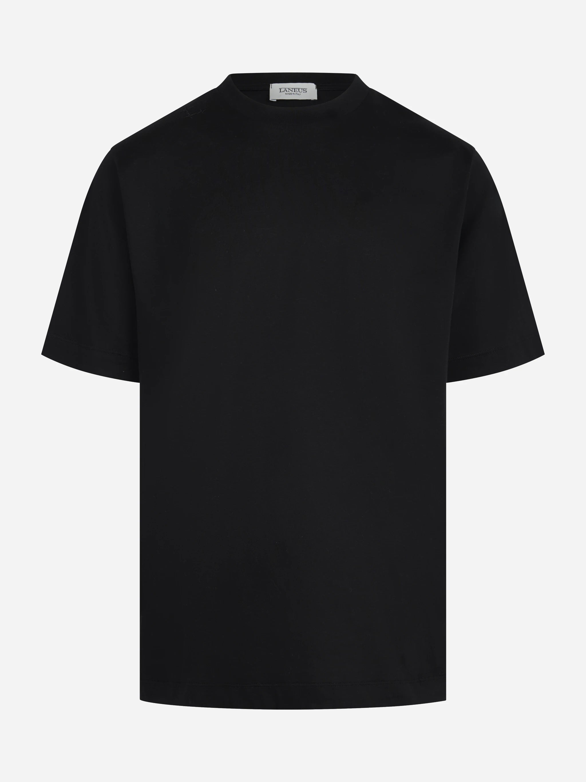 T-shirt girocollo oversize in cotone nero con ricamo