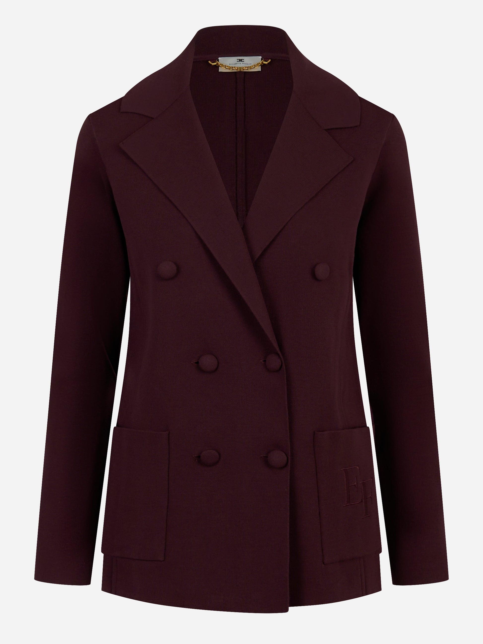 Giacca in maglia con ricamo Bordeaux