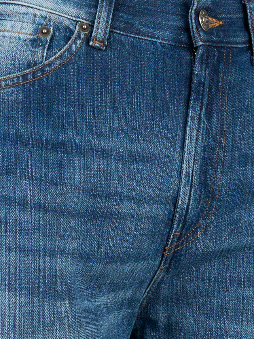 Jeans Amber wide leg in denim fermo Blu