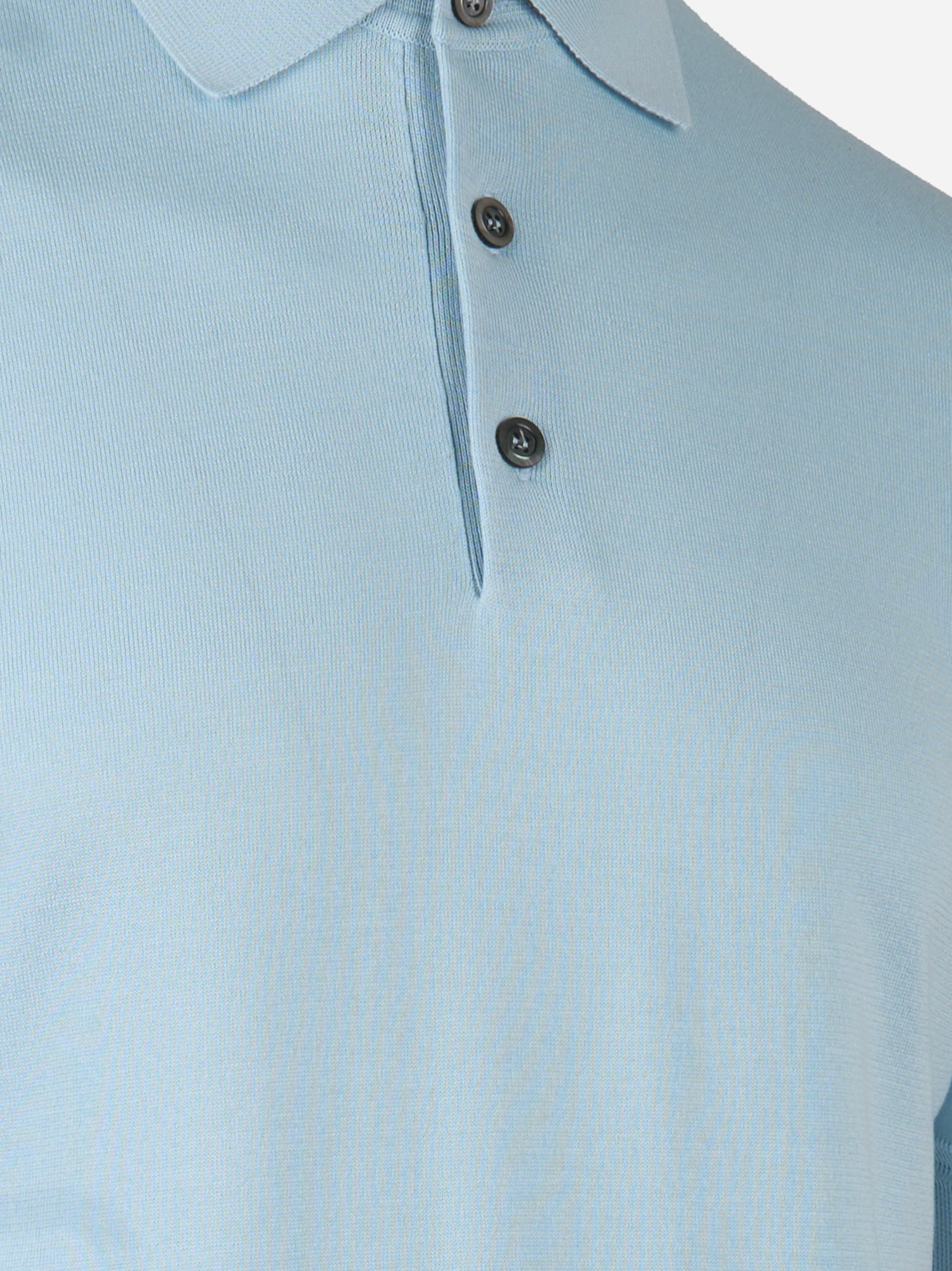 Polo bottoni manica corta finezza 18 Azzurro