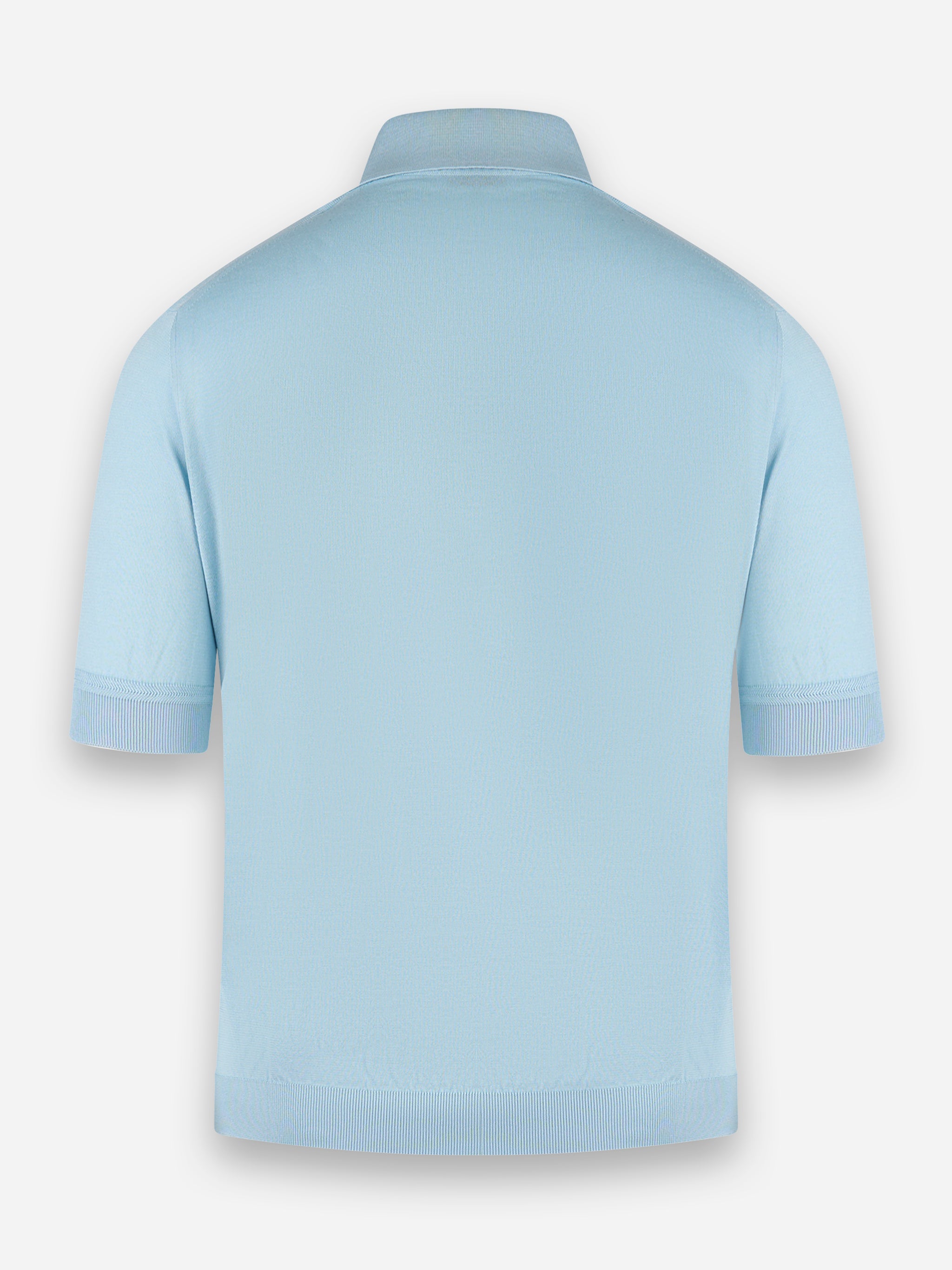 Polo bottoni manica corta finezza 18 Azzurro