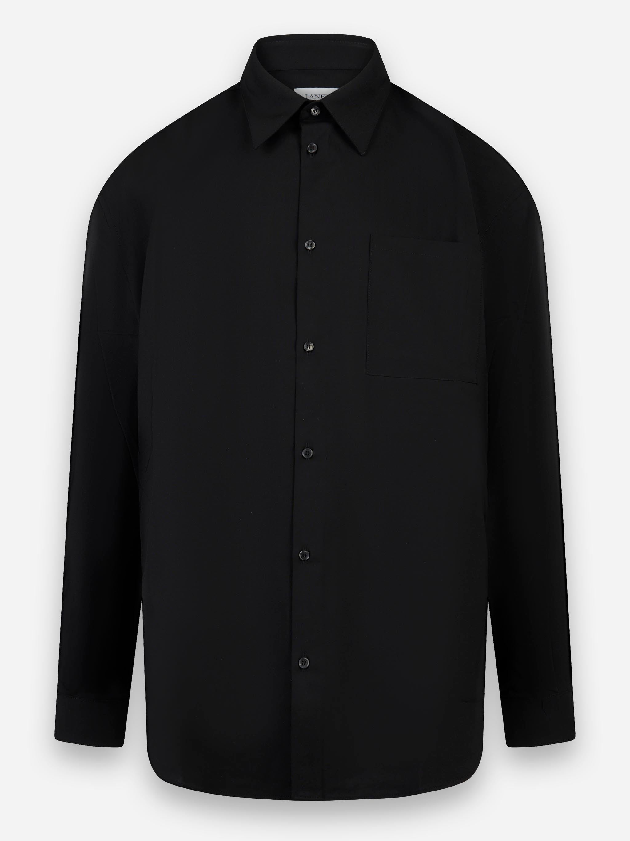 Camicia in lana oversize Nero