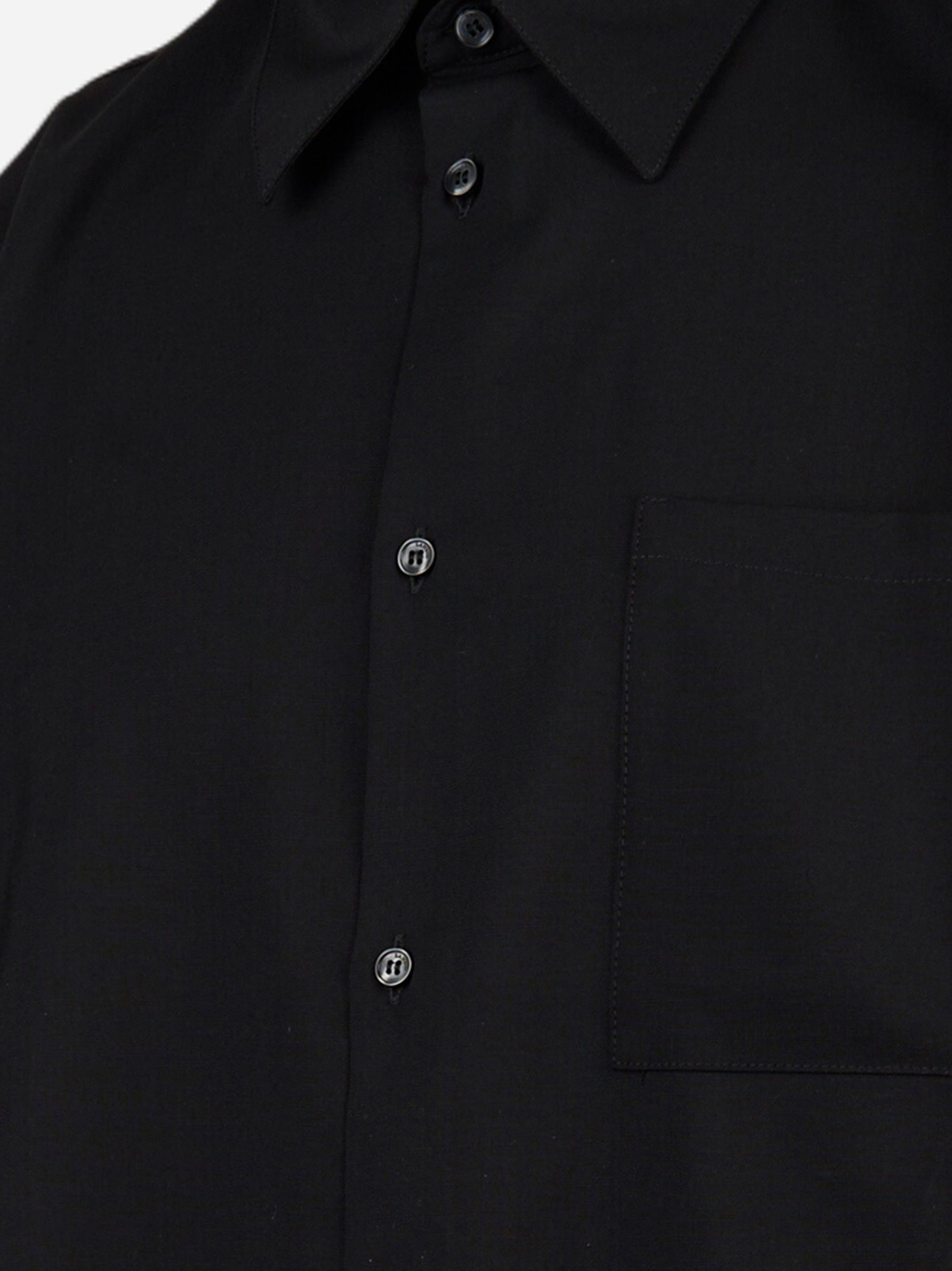 Camicia in lana oversize Nero