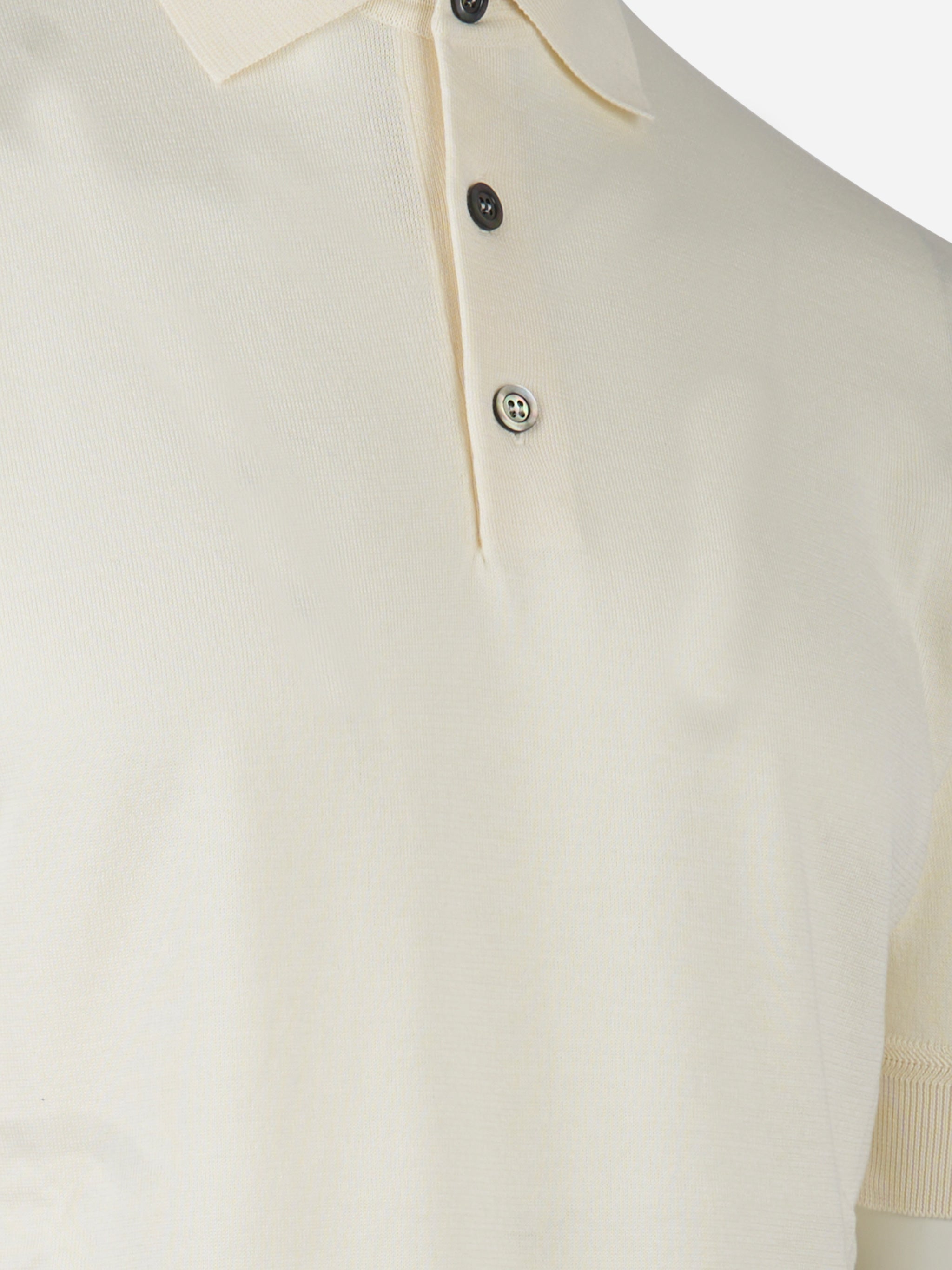 Polo bottoni manica corta finezza 18 Bianco