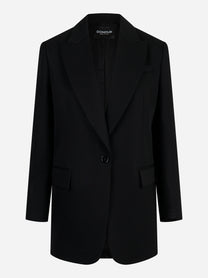 Blazer oversize in tela di lana Nero