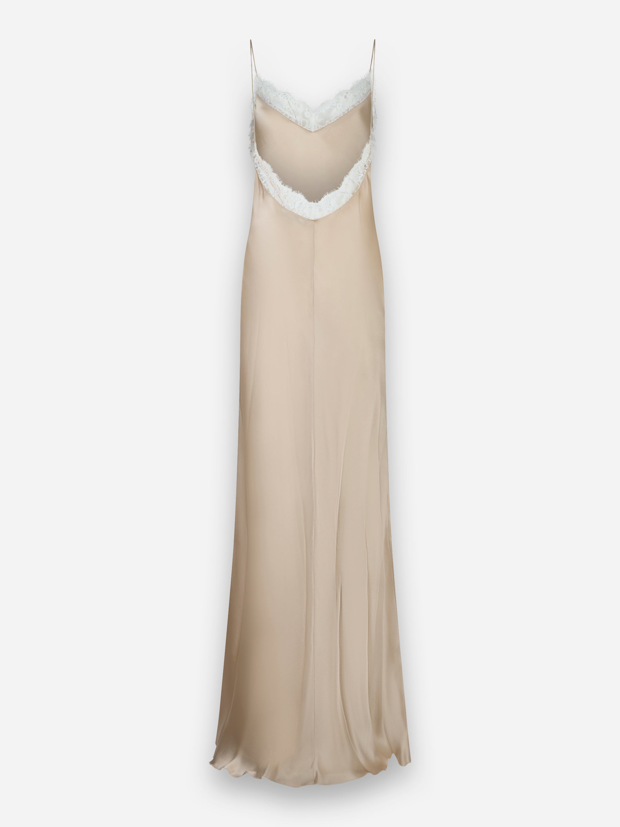 Abito lungo in misto seta Beige