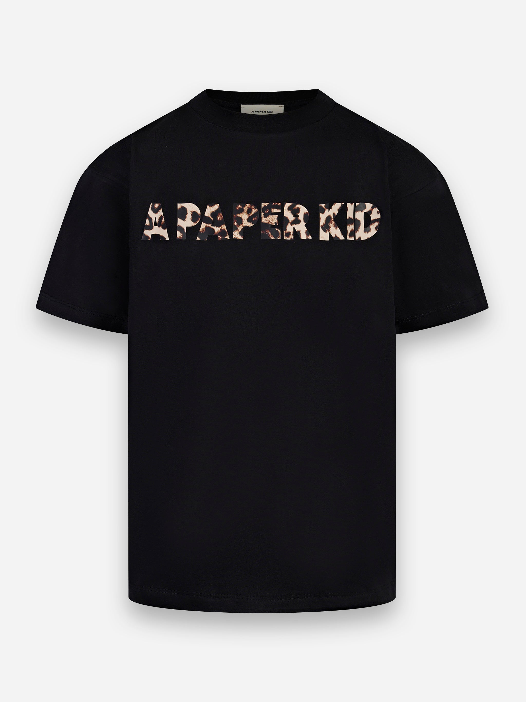 T-shirt manica corta con stampa logo Nero