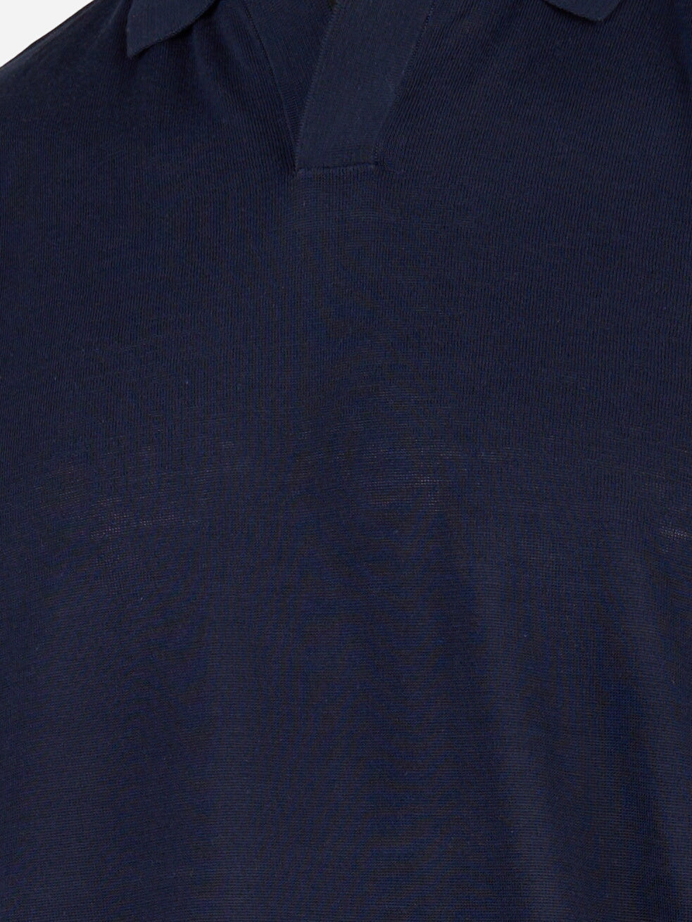 Polo Nosaka in cotone e lino Blu