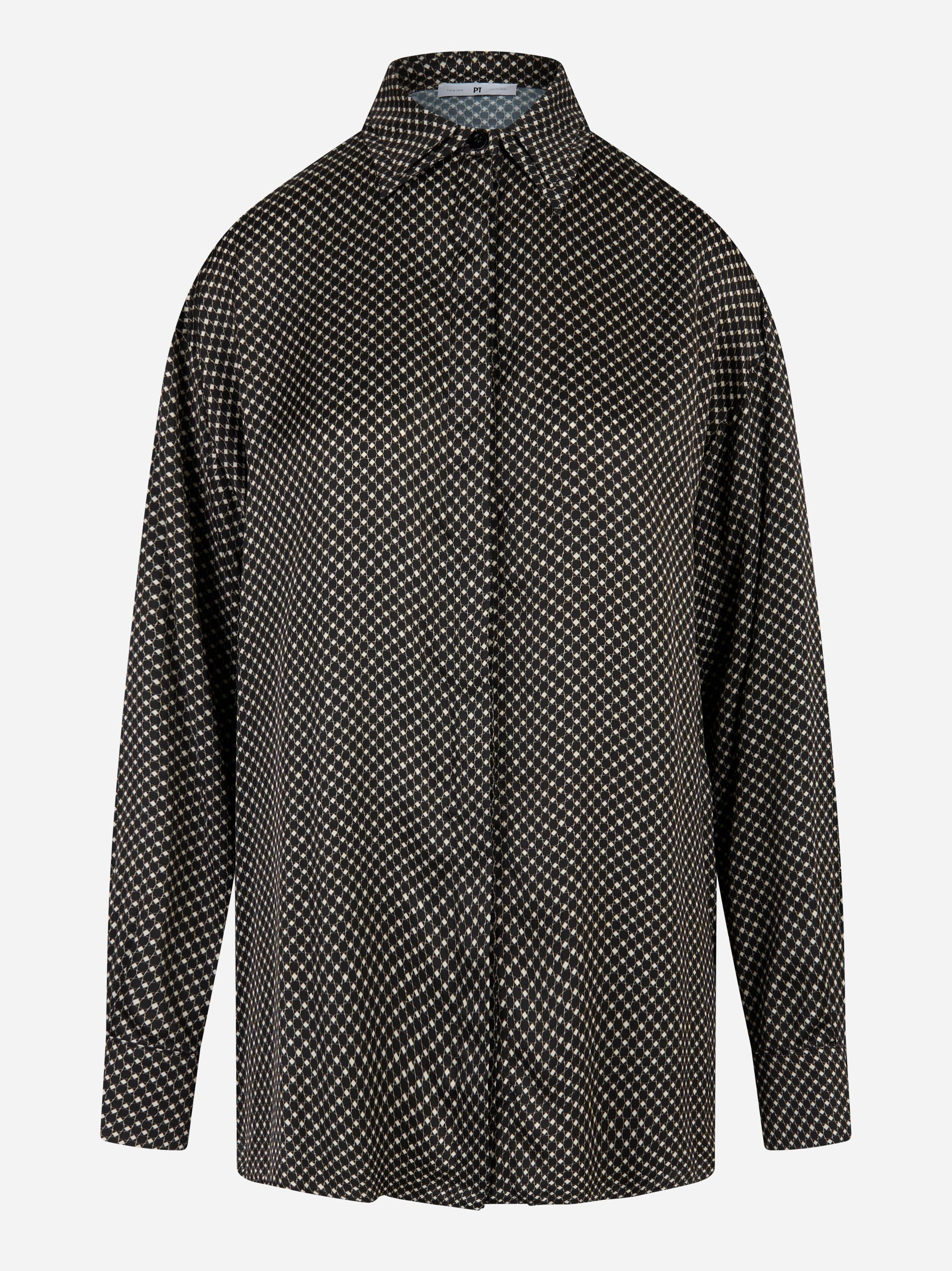 Camicia in viscosa stampata Nera