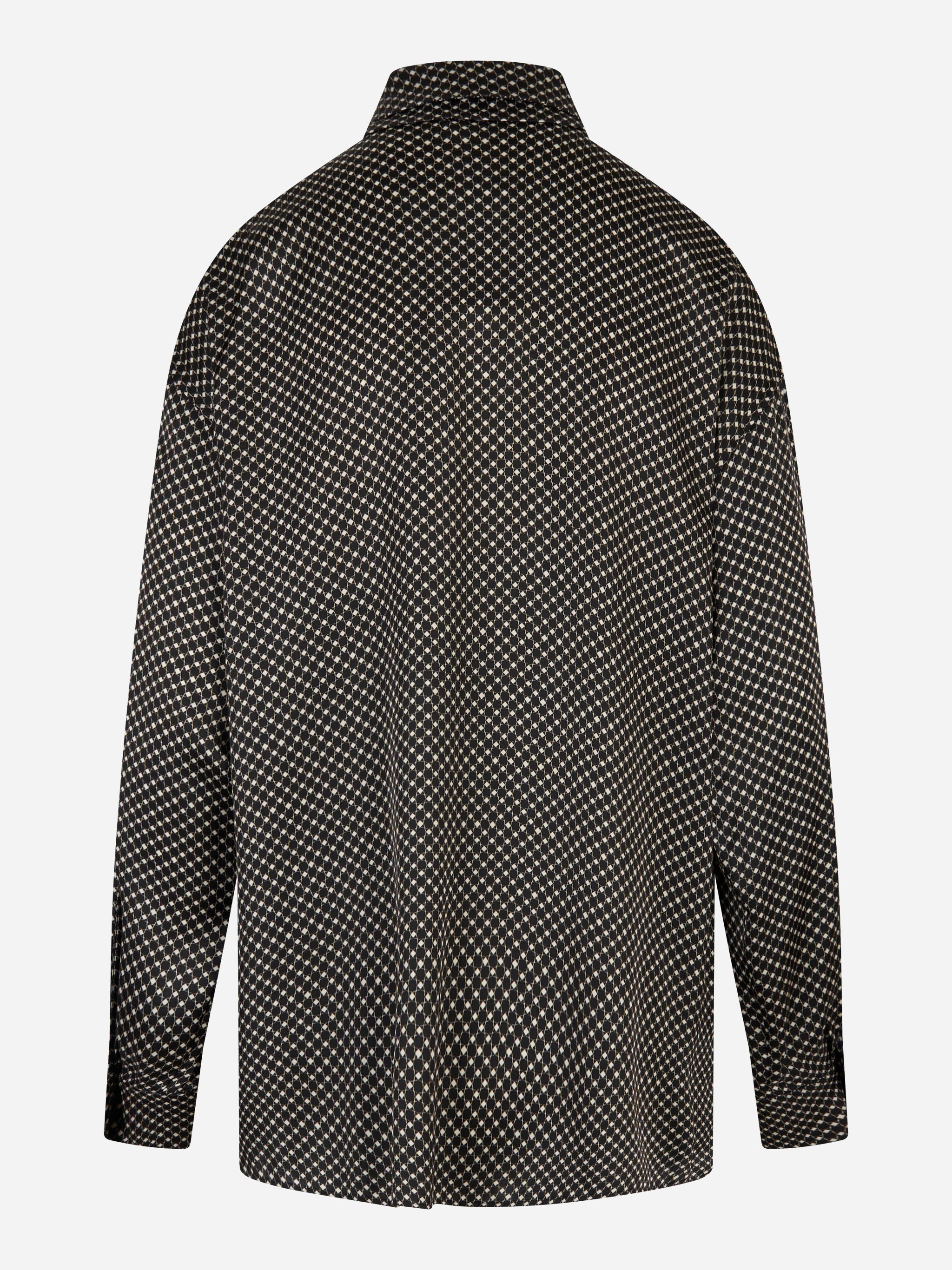 Camicia in viscosa stampata Nera