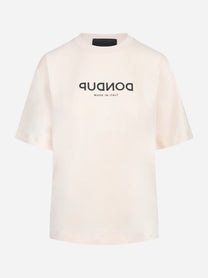 T-shirt girocollo con logo rosa