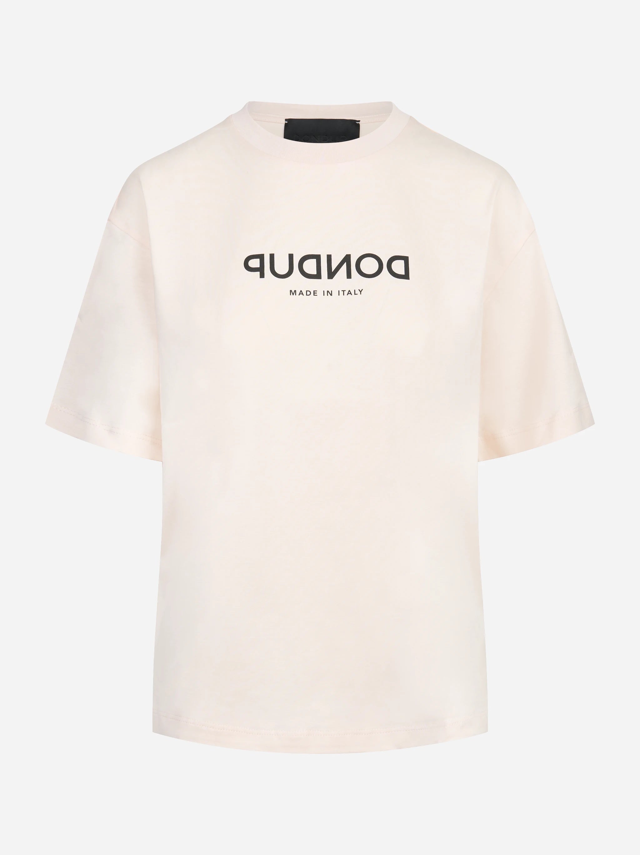 T-shirt girocollo con logo rosa