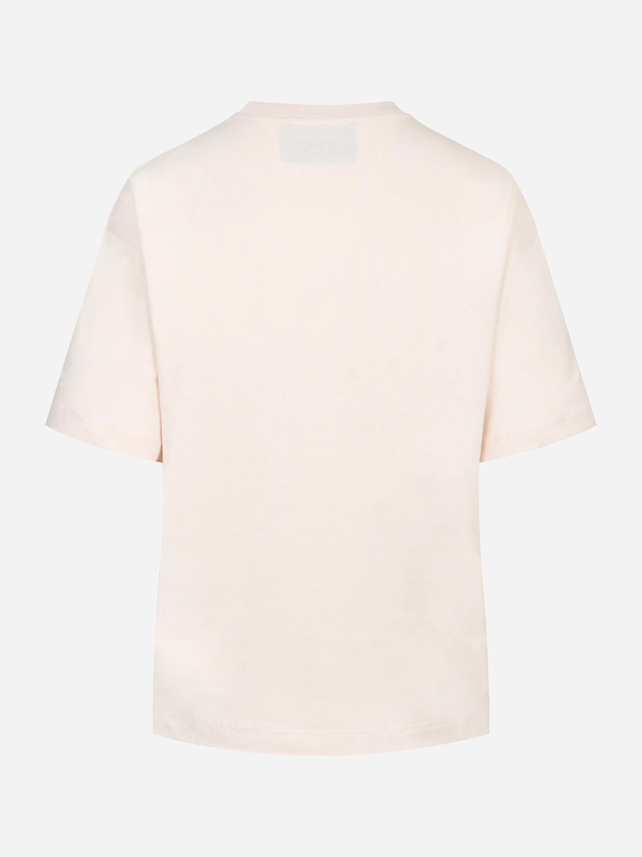 T-shirt girocollo con logo rosa