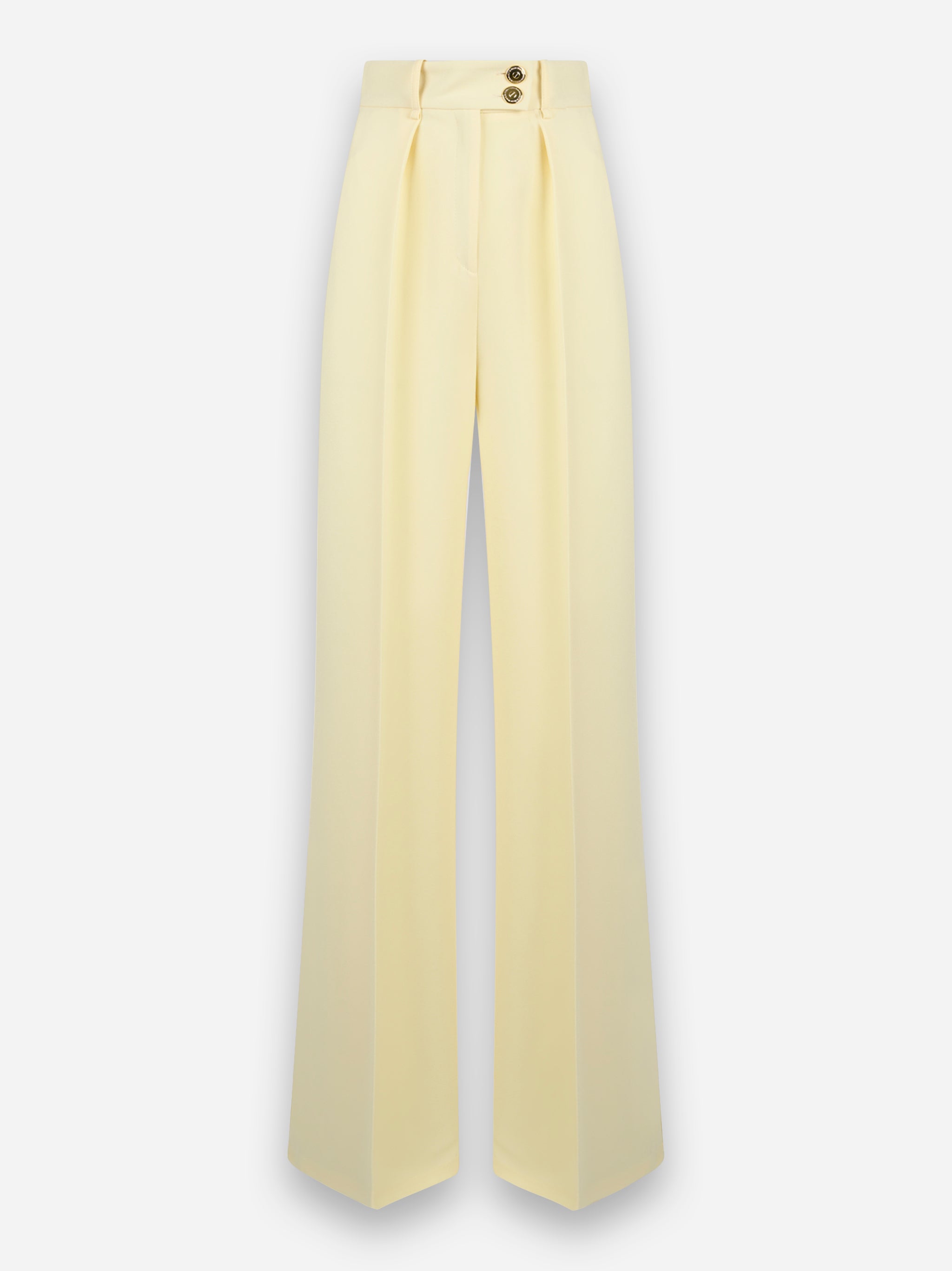 Pantaloni in crepe con bottoni dorati Giallo