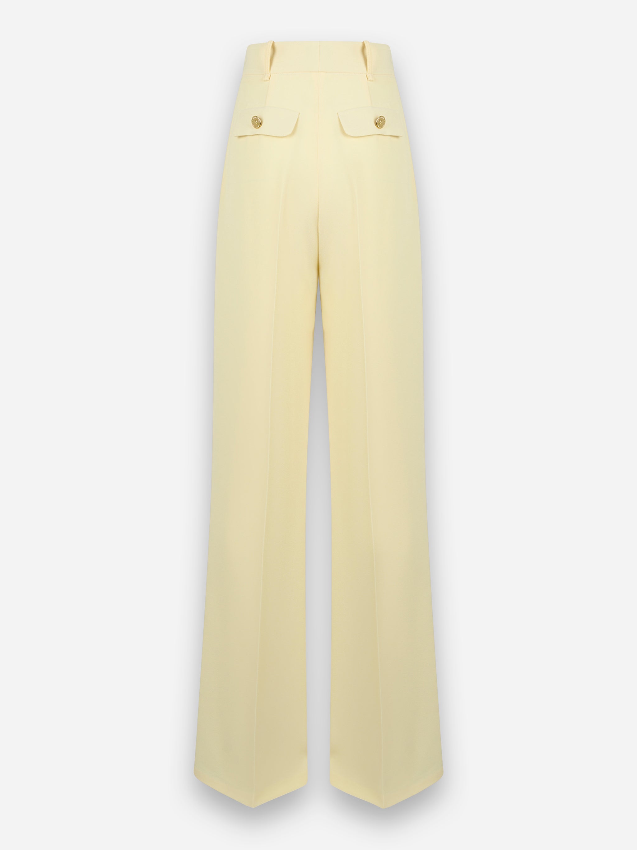 Pantaloni in crepe con bottoni dorati Giallo