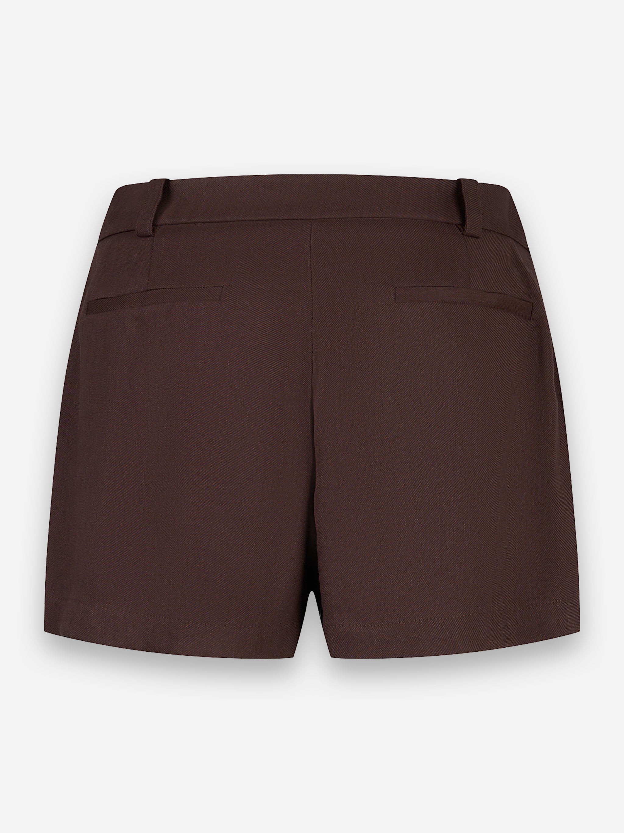 Shorts in gabardina di misto lino Marrone