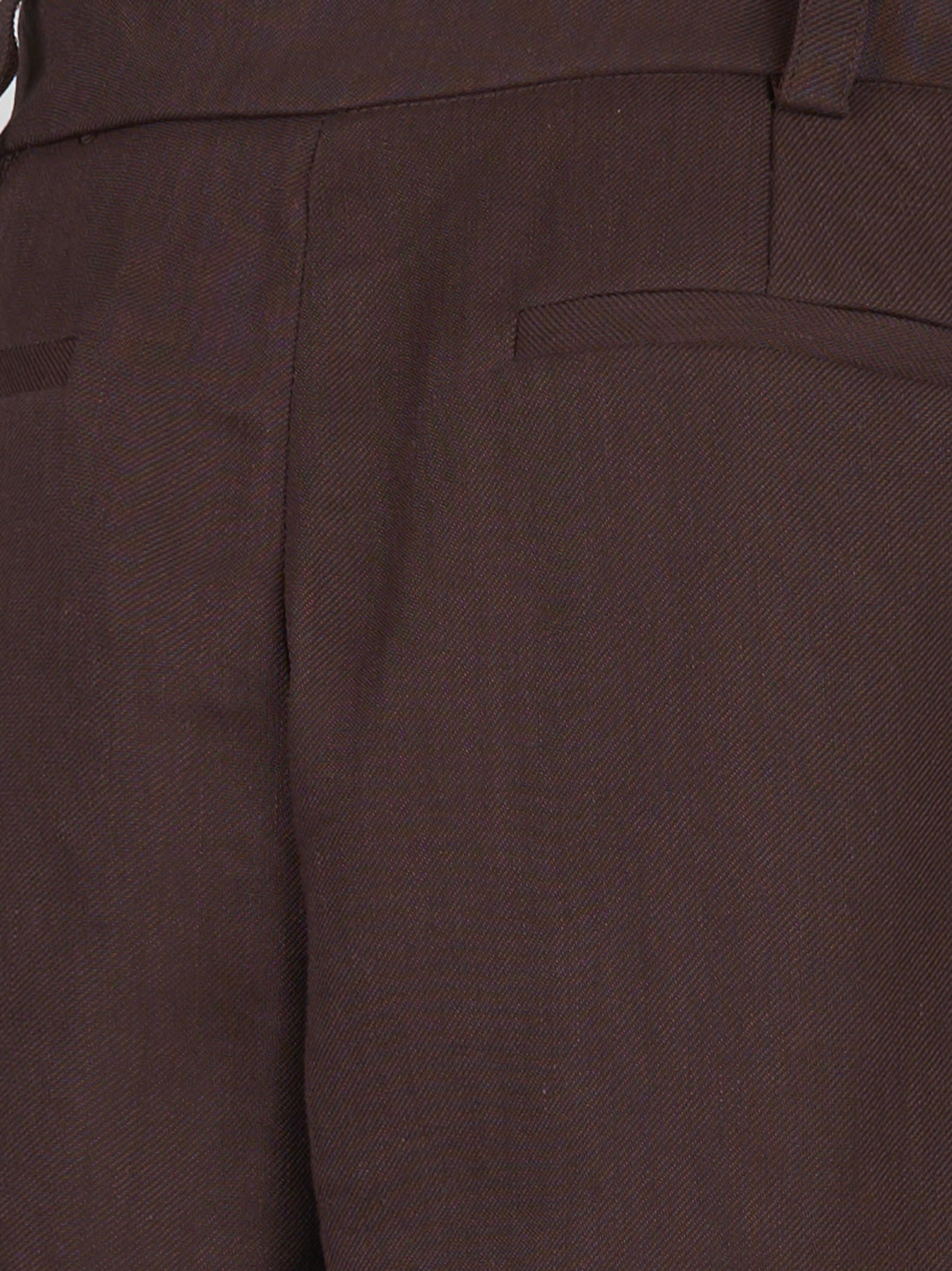 Shorts in gabardina di misto lino Marrone