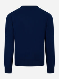 Maglia Regent in lana merinos e cashmere Blu