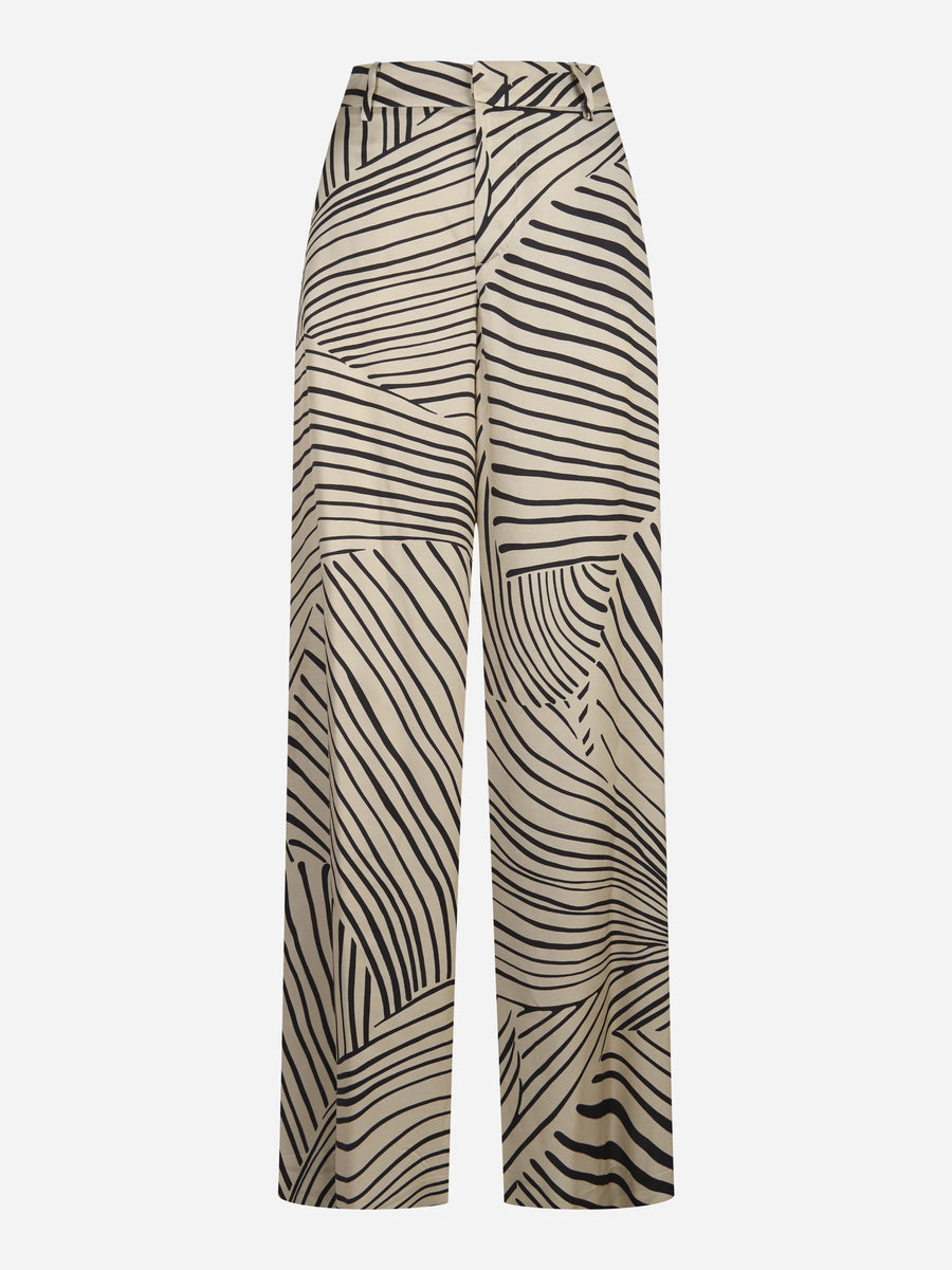 Pantalone Lorenza wide leg in viscosa con stampa floreale