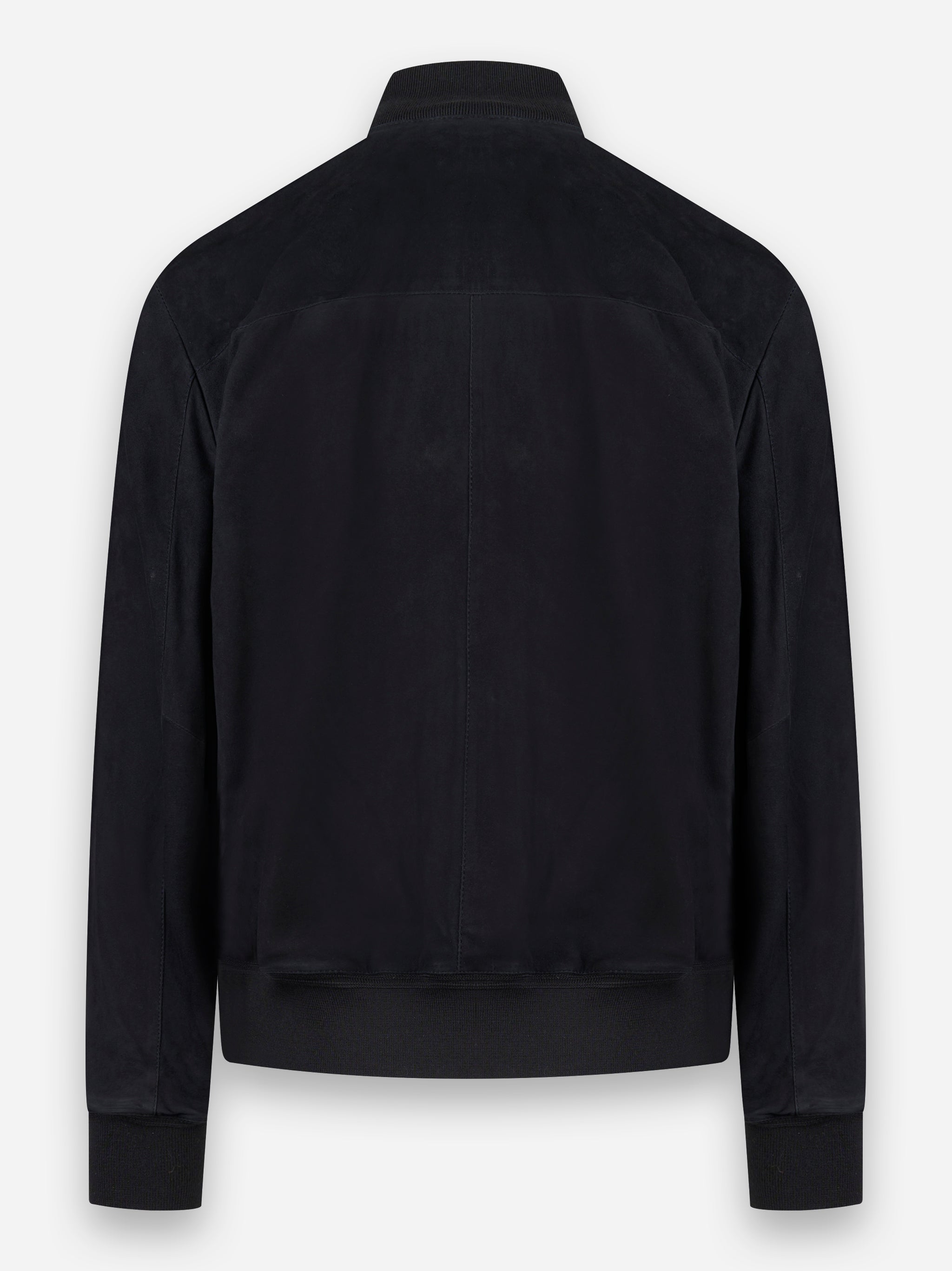Bomber con bottoni in suede Blu