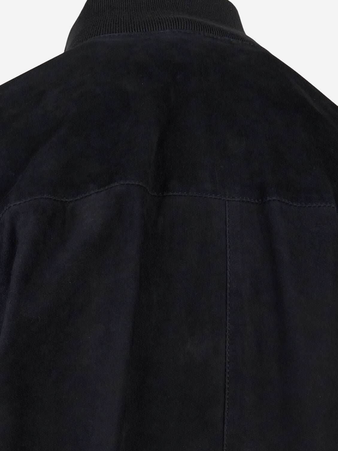 Bomber con bottoni in suede Blu