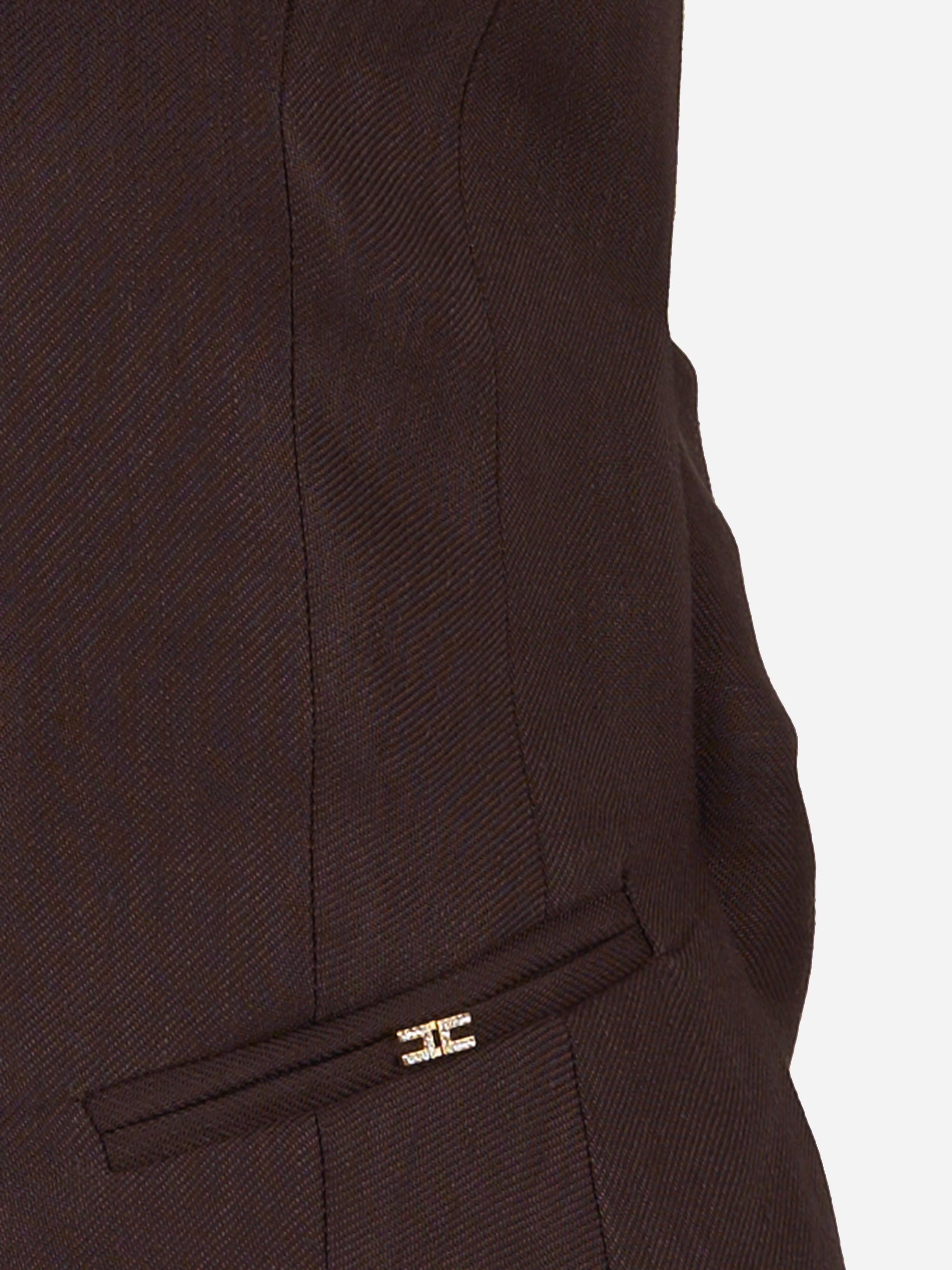 Gilet in gabardina di misto lino Marrone
