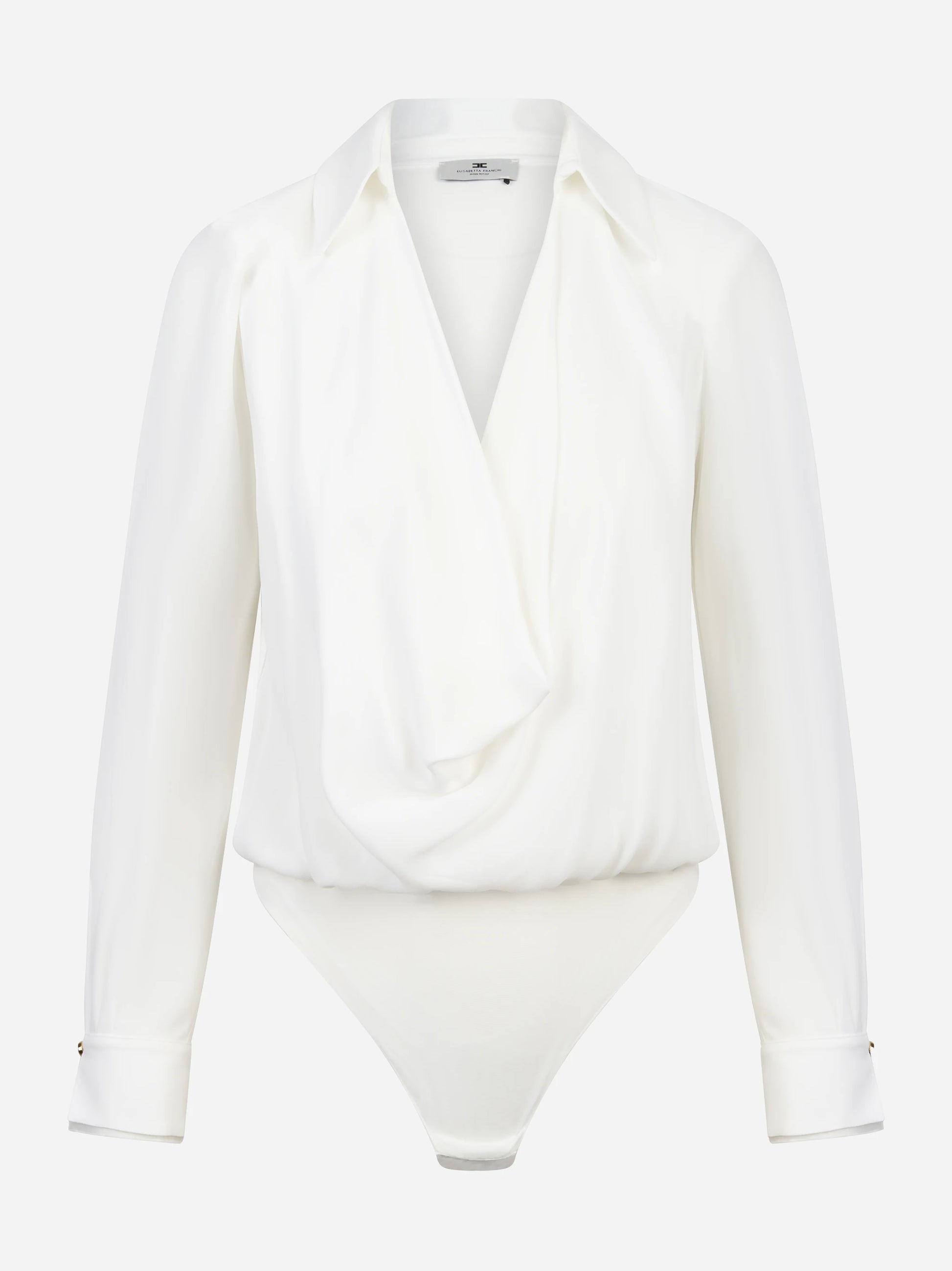 Body in georgette di viscosa bianco