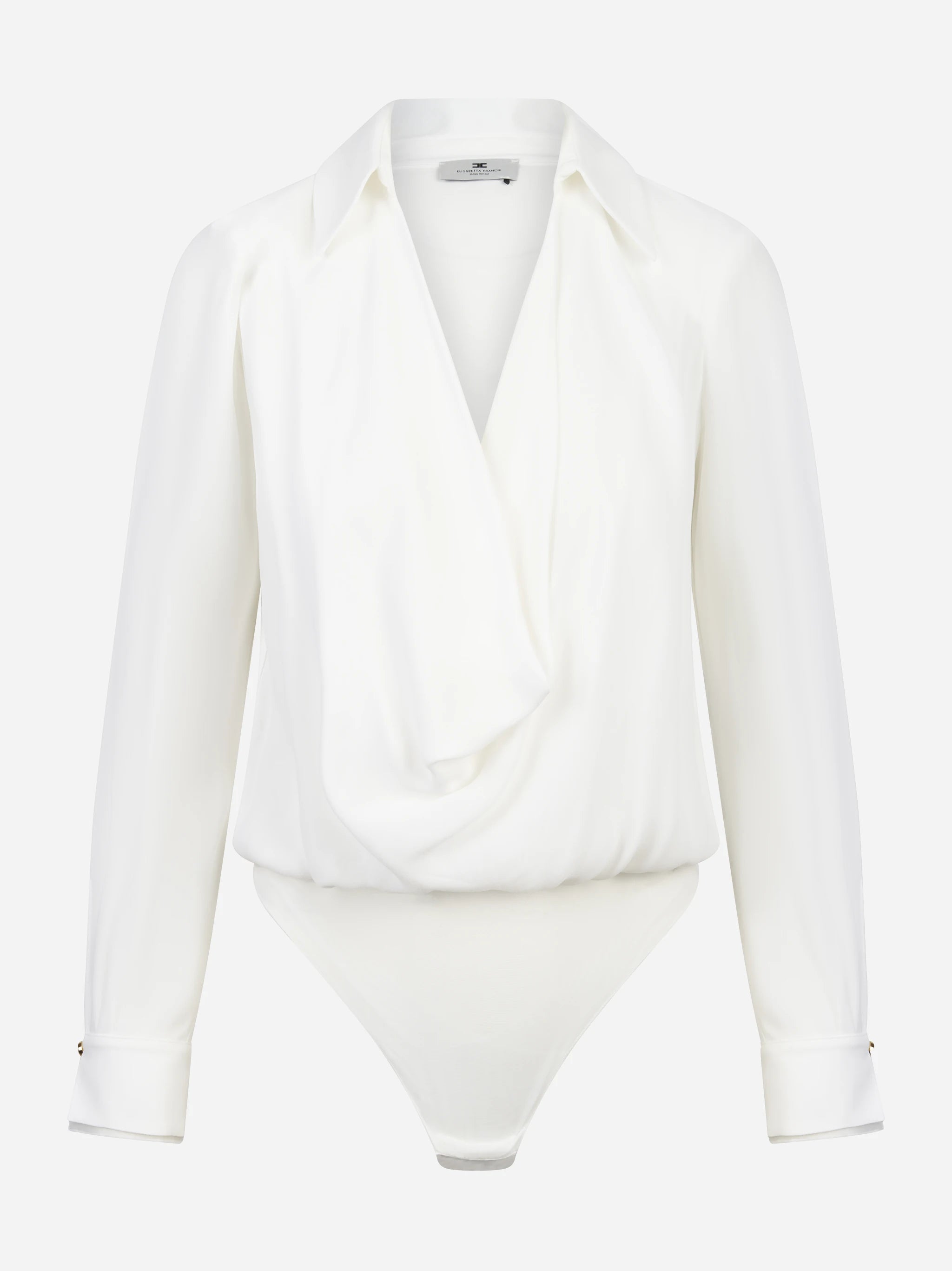 Body in georgette di viscosa bianco