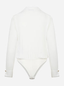 Body in georgette di viscosa bianco