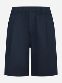 Shorts loose in cotone stretch blu