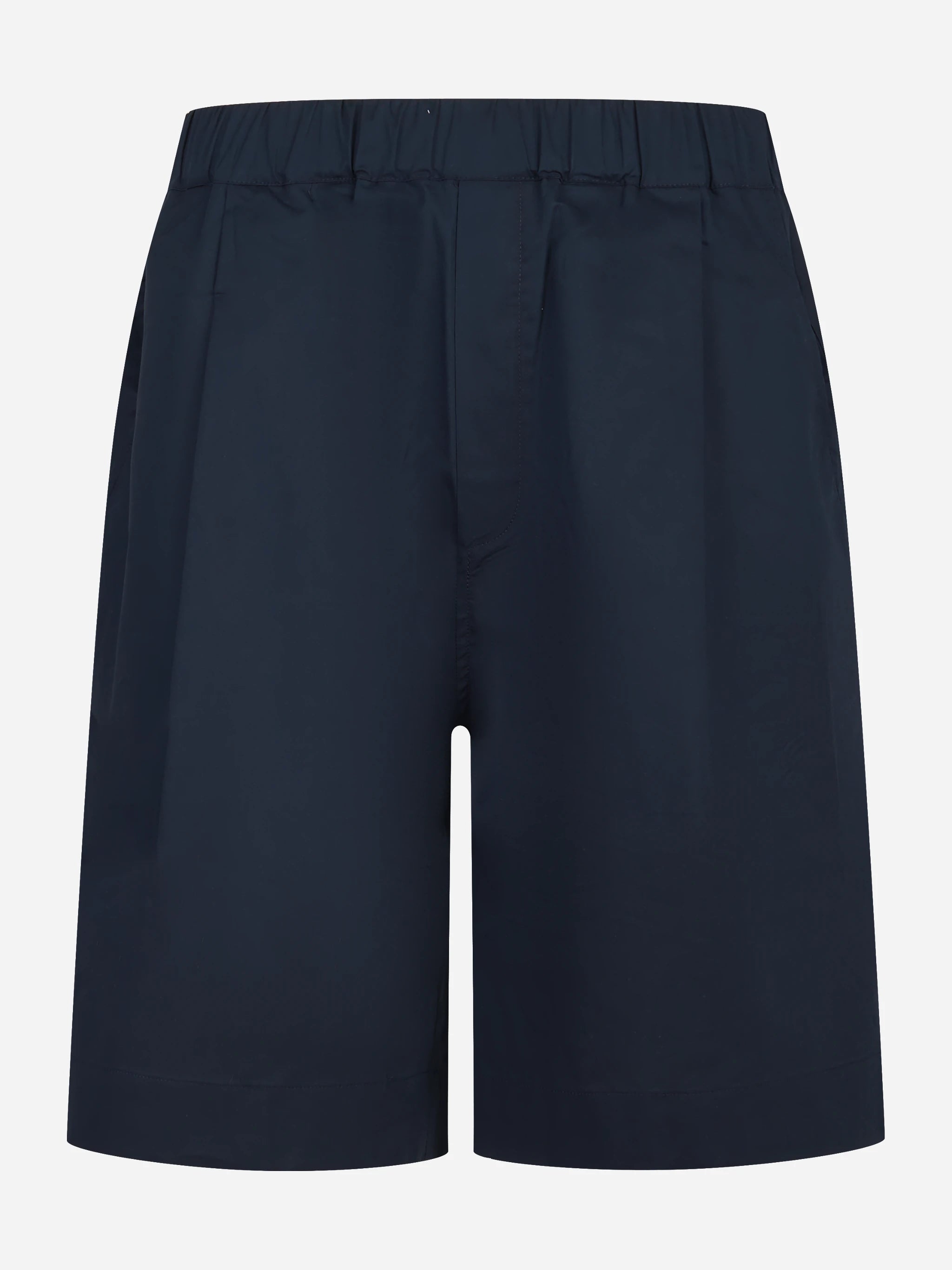 Shorts loose in cotone stretch blu