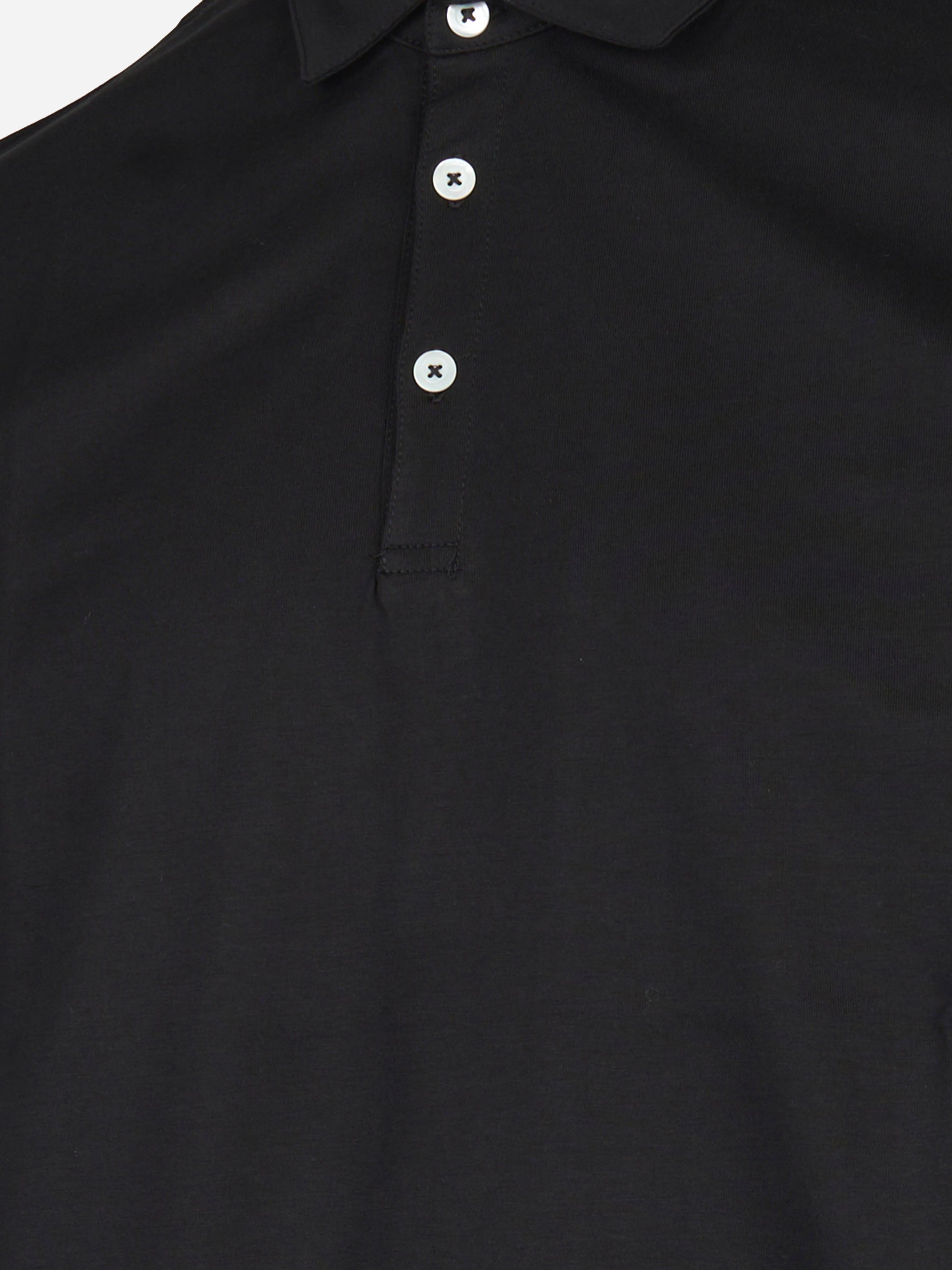 Polo manica corta in cotone Nero