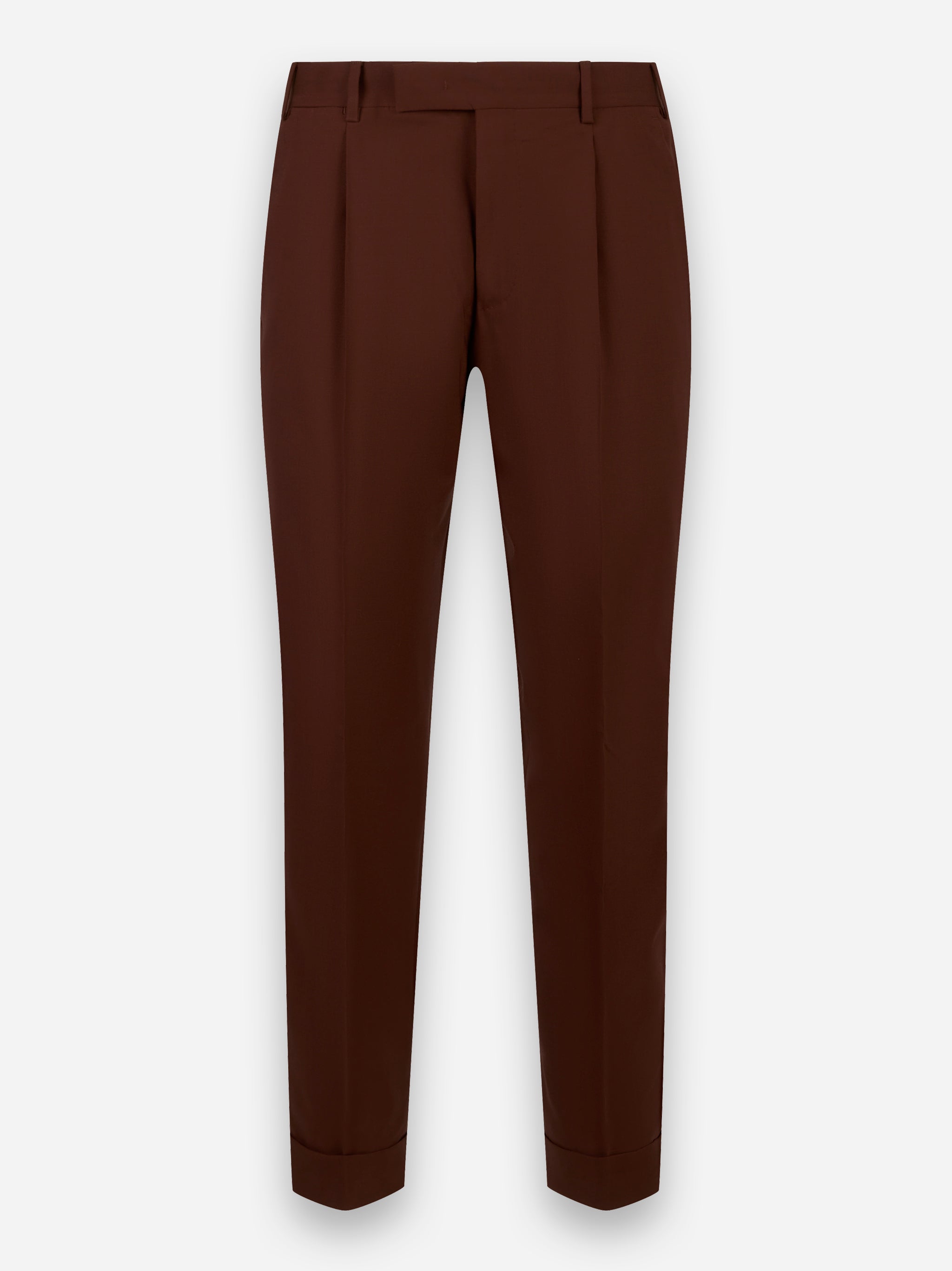 Pantalone Rebel con una pince in lana stretch Marrone