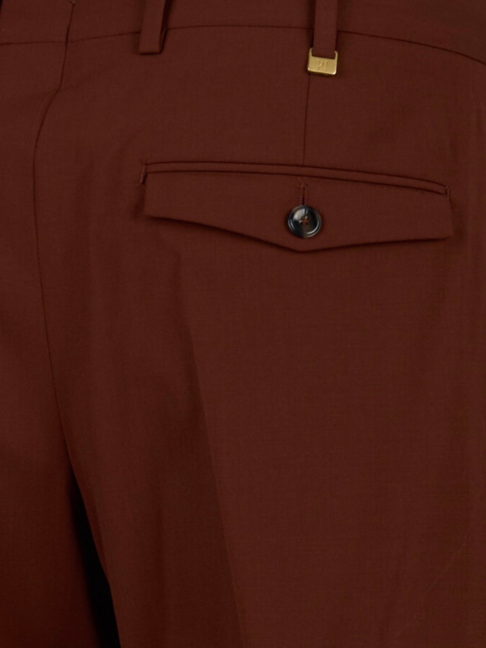 Pantalone Rebel con una pince in lana stretch Marrone