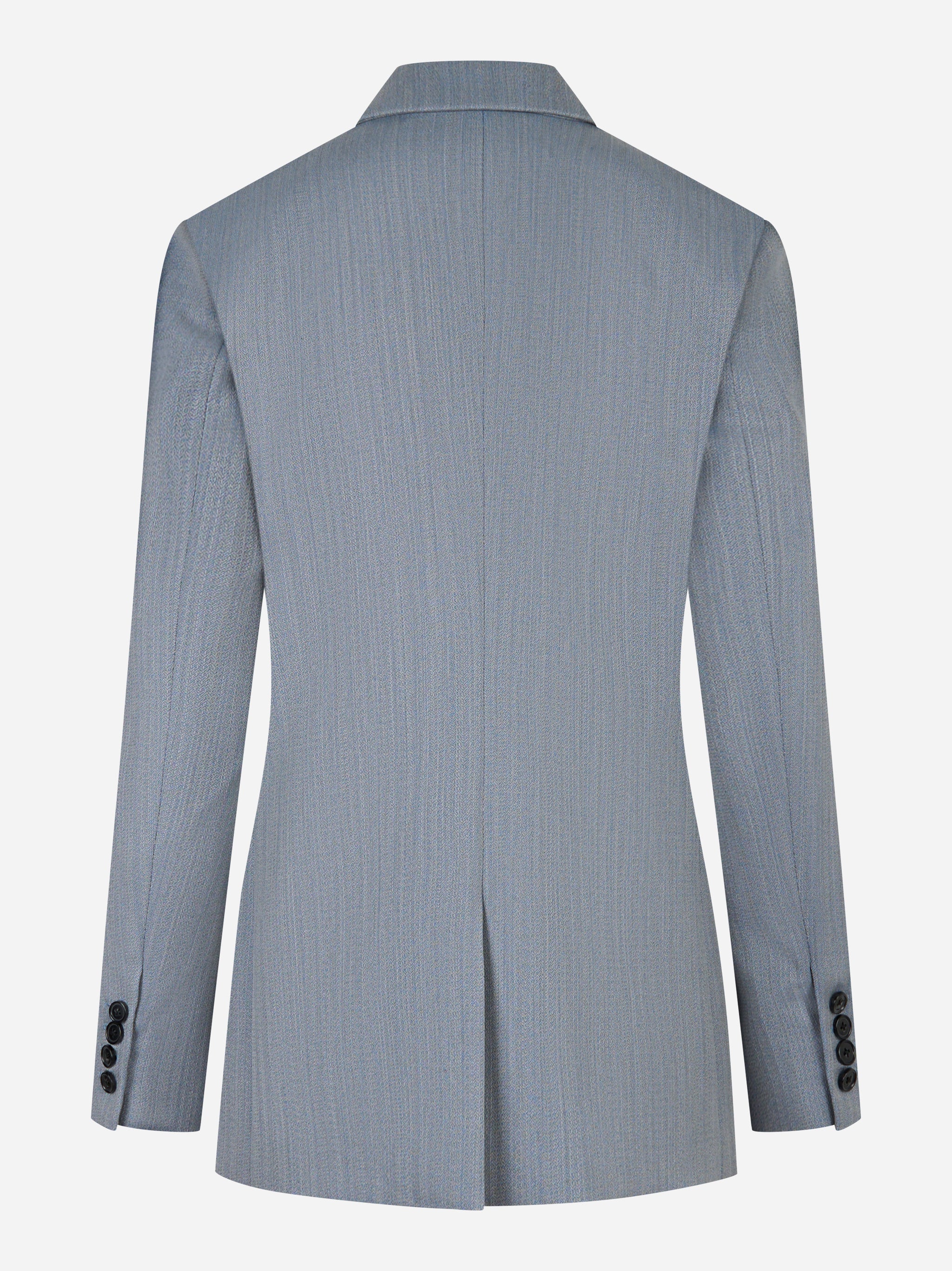 Blazer monopetto in lana malfilè Azzurro